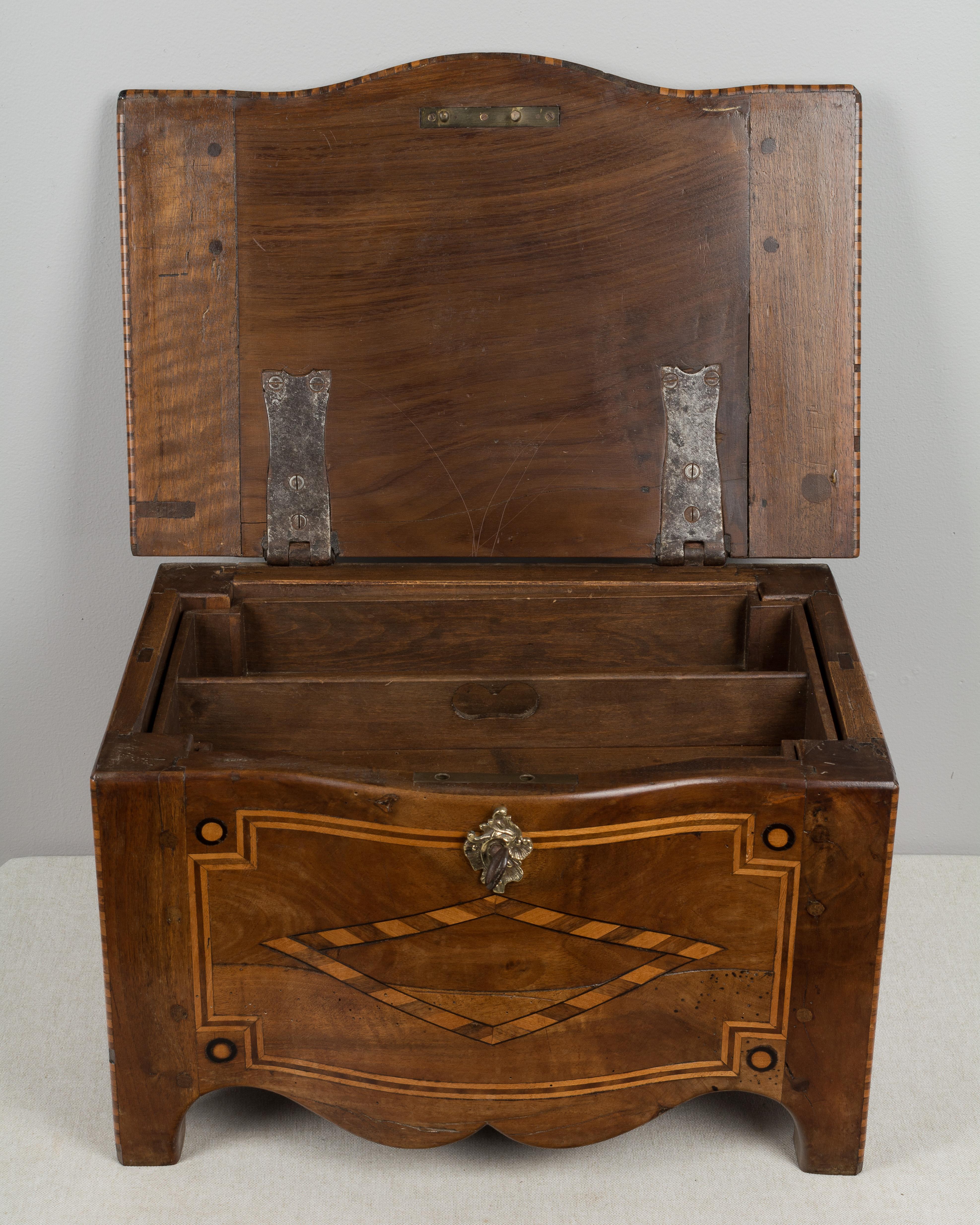 19th Century French  Miniature  Coffer Marquetry For Sale 8
