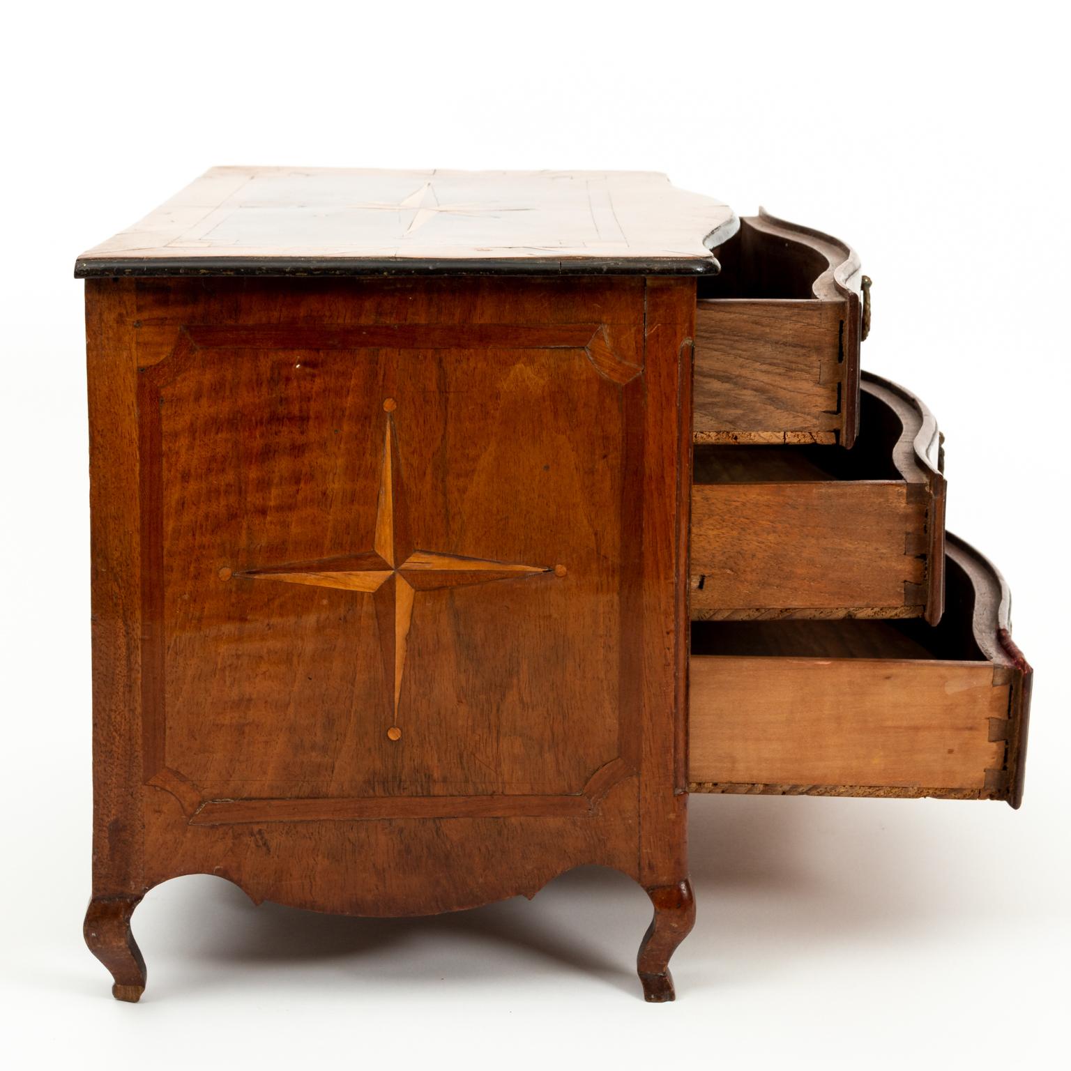 19th Century French Marquetry Miniature Chest of Drawers 1