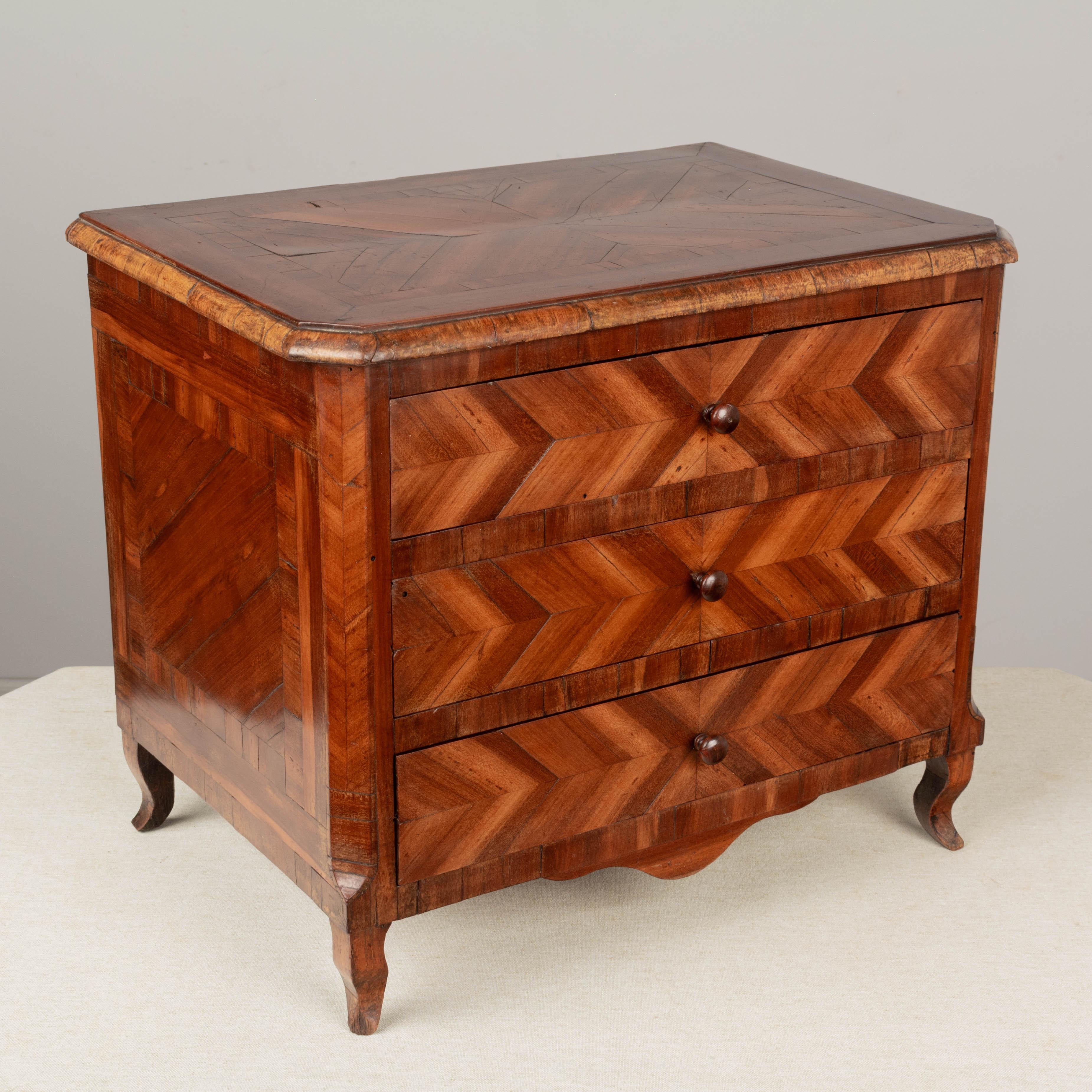 Louis XV 19th Century French Marquetry Miniature Sample Commode For Sale