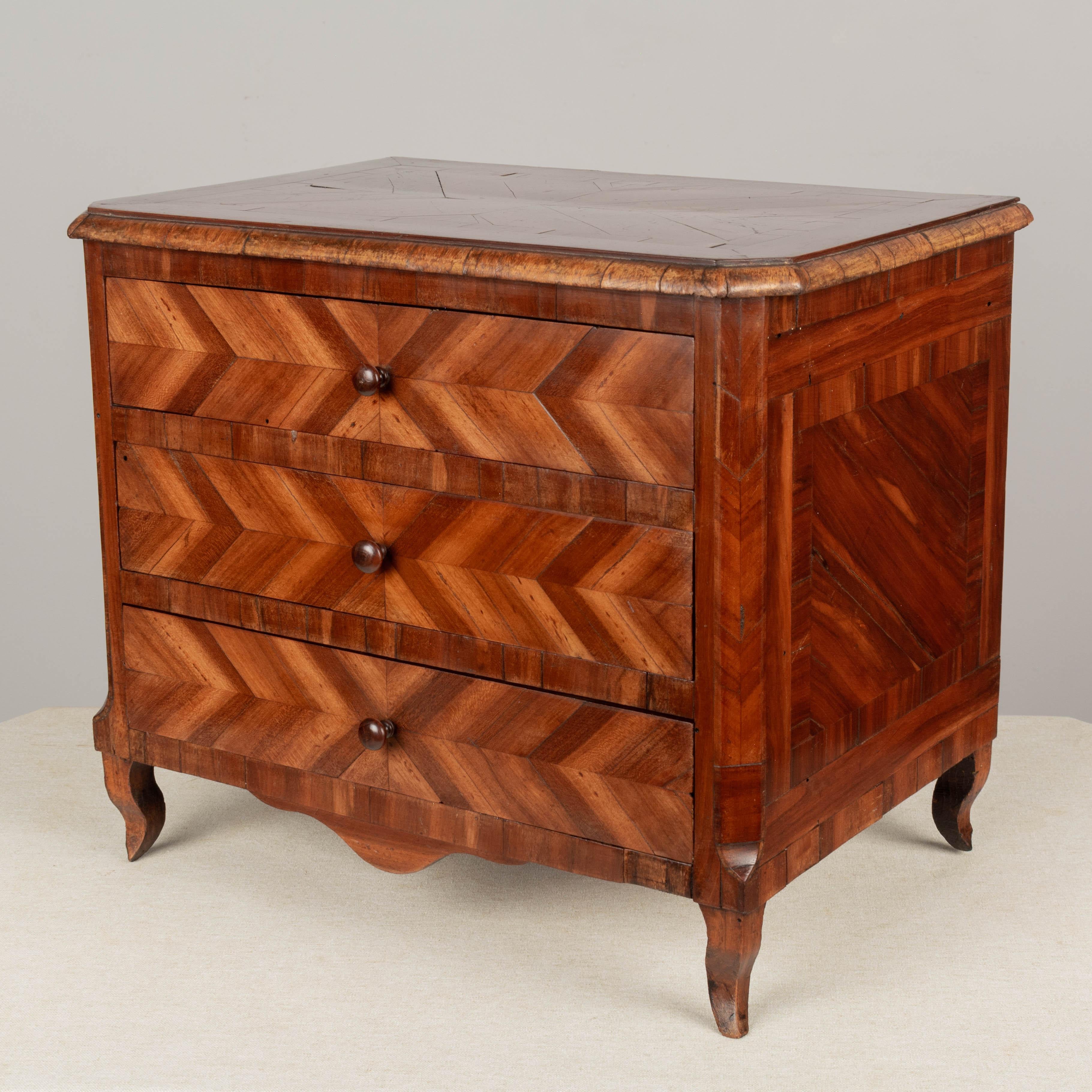 19th Century French Marquetry Miniature Sample Commode In Good Condition For Sale In Winter Park, FL
