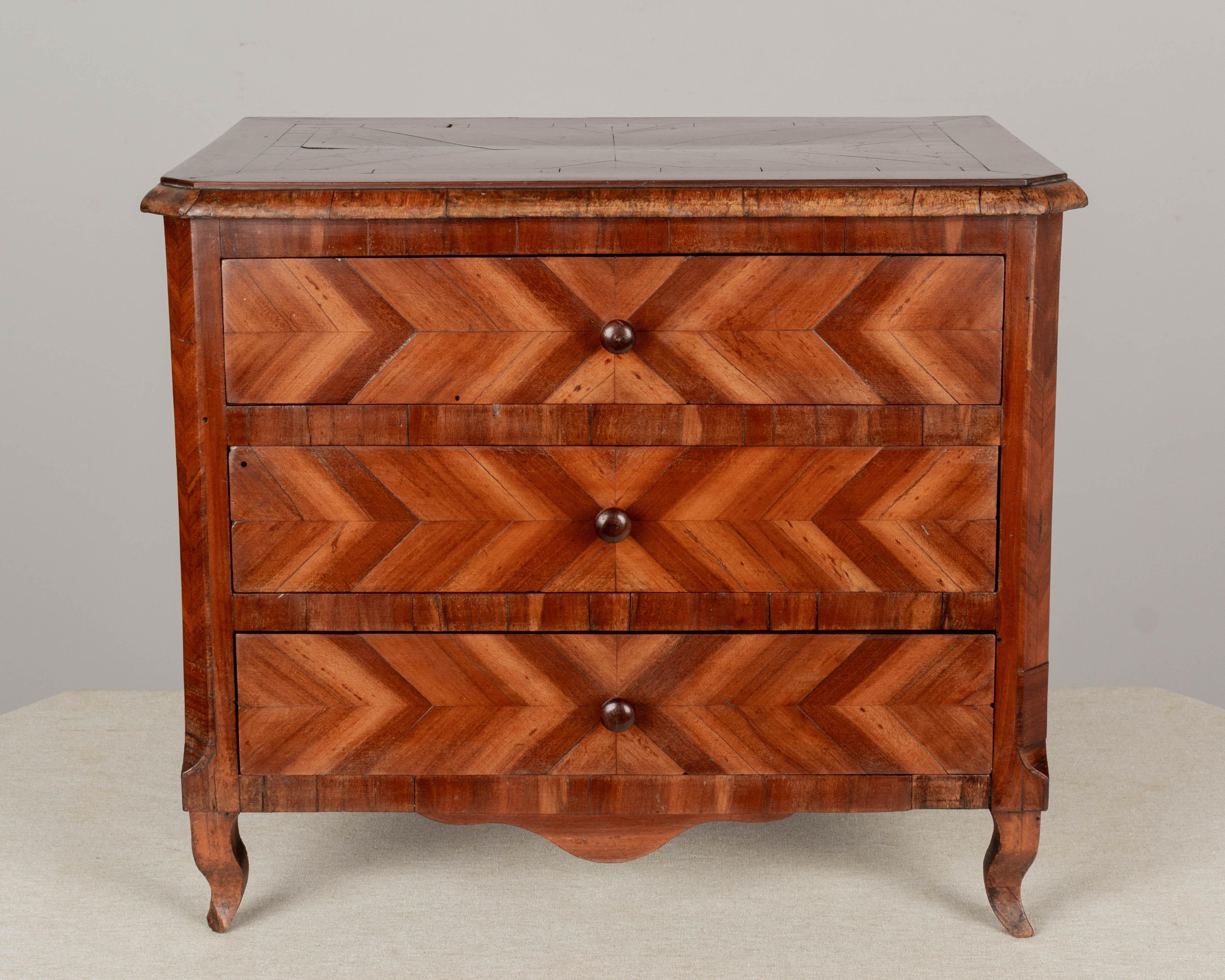 Beech 19th Century French Marquetry Miniature Sample Commode For Sale