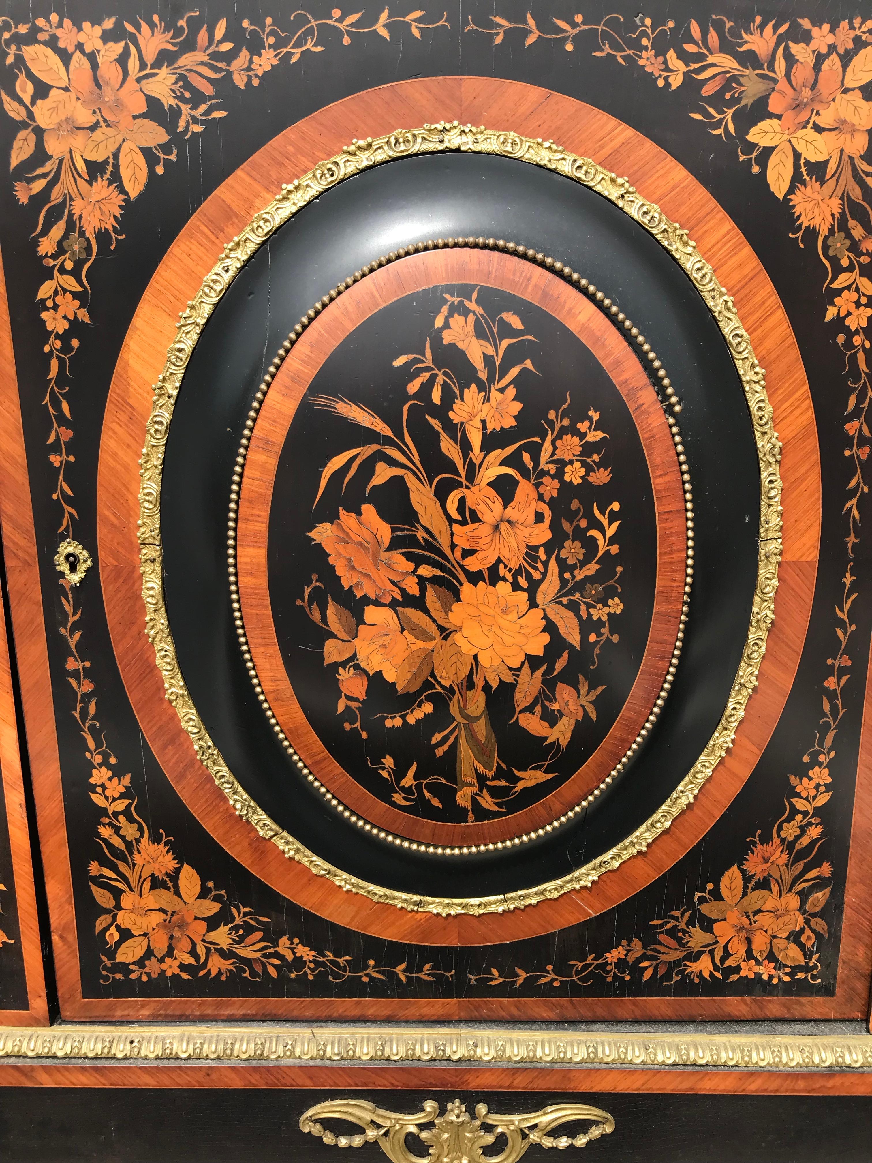 19th Century French Marquetry Side Cabinet 11