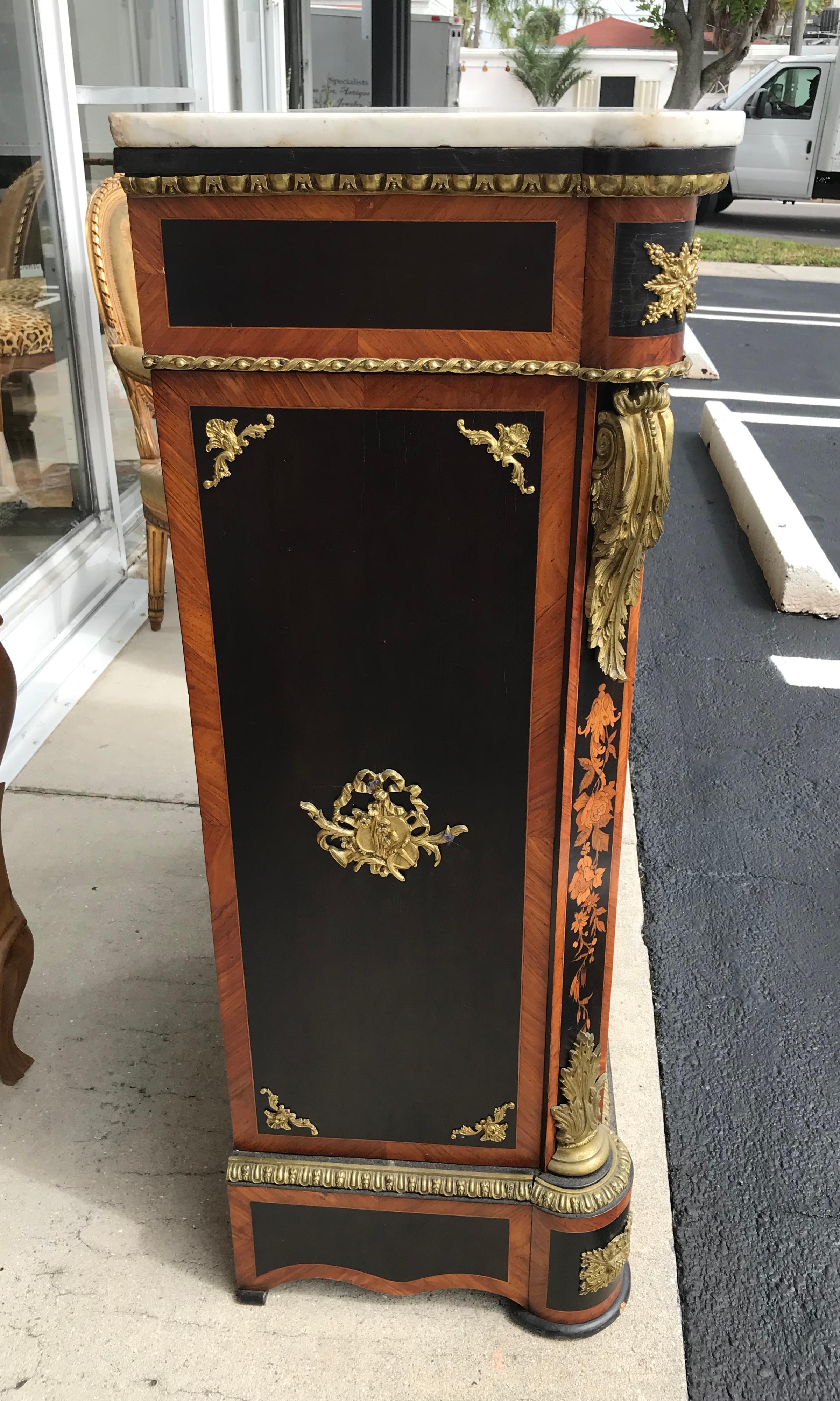 19th Century French Marquetry Side Cabinet 1