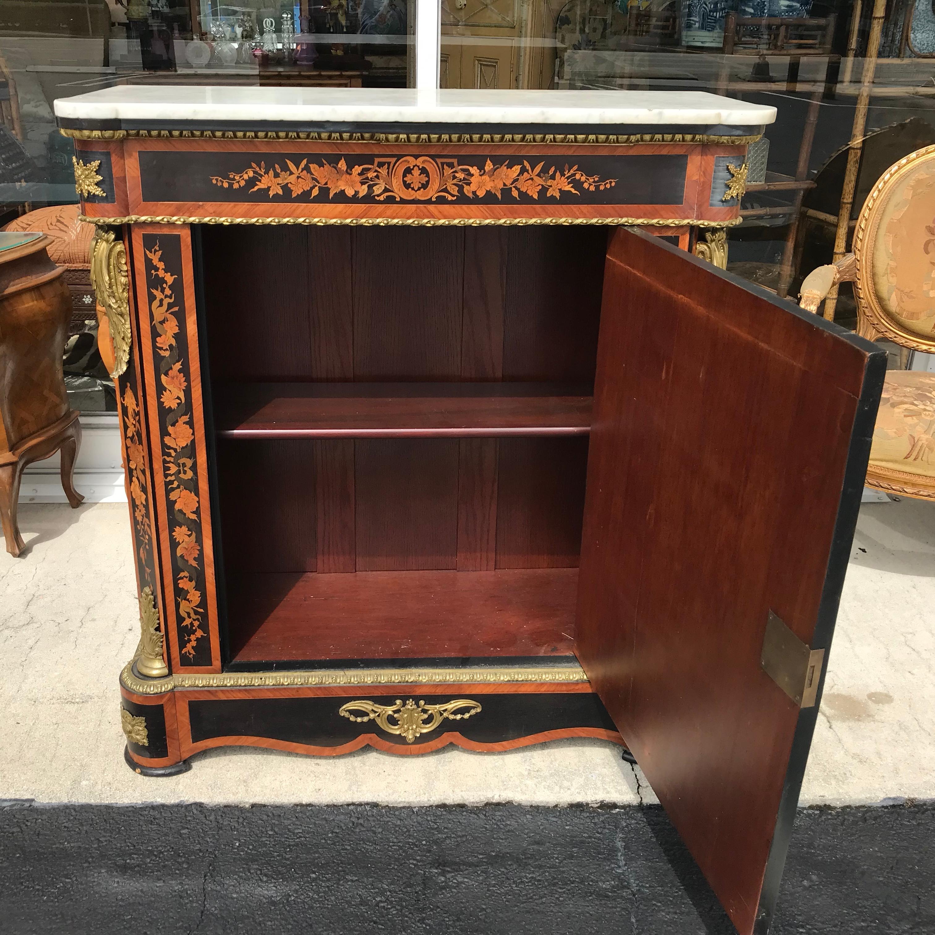 19th Century French Marquetry Side Cabinet 3