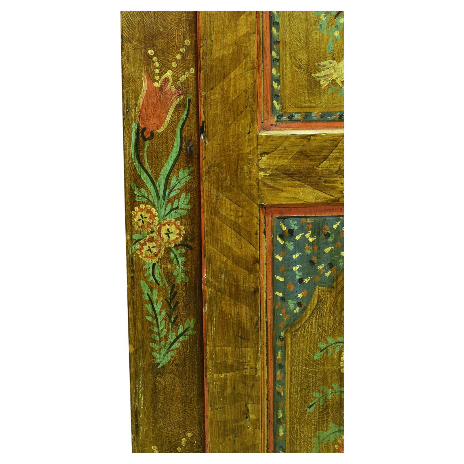 19th Century French Marriage/Dowry Armoire from Alsace w Painted Flowers & Doves 2