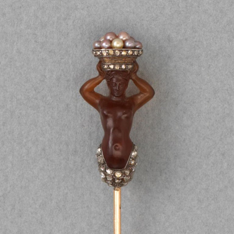 19th Century French Mermaid Stickpin In Excellent Condition For Sale In Amsterdam, NL