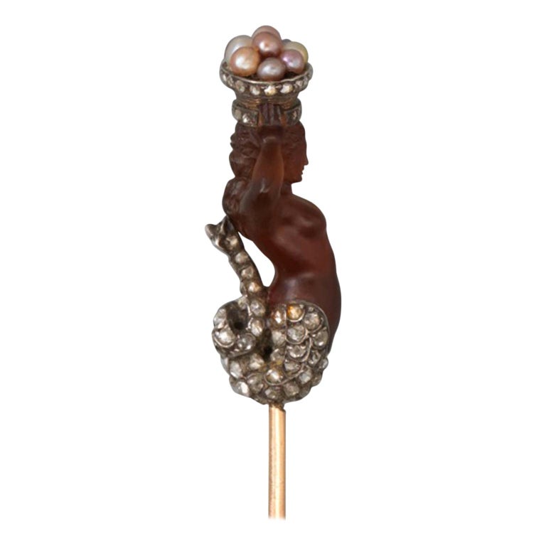 19th Century French Mermaid Stickpin For Sale
