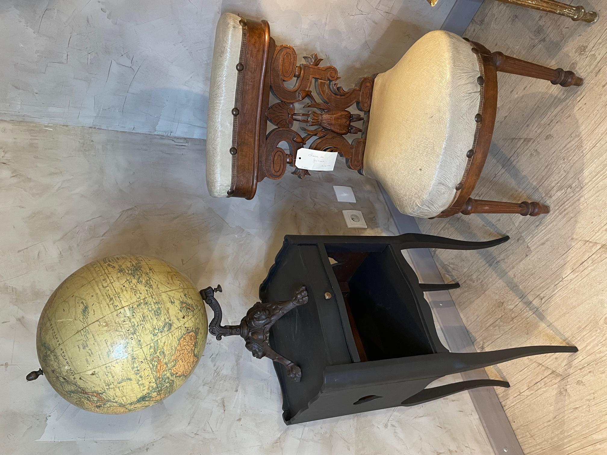 19th Century French Metal and Paper World Globe, 1880s 11