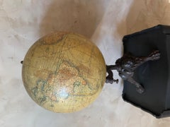 19th Century French Metal and Paper World Globe, 1880s