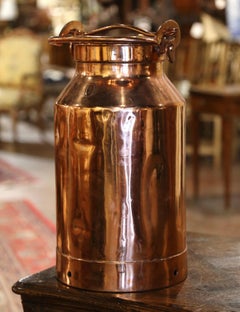 19th Century French Metal and Polished Copper Milk Container