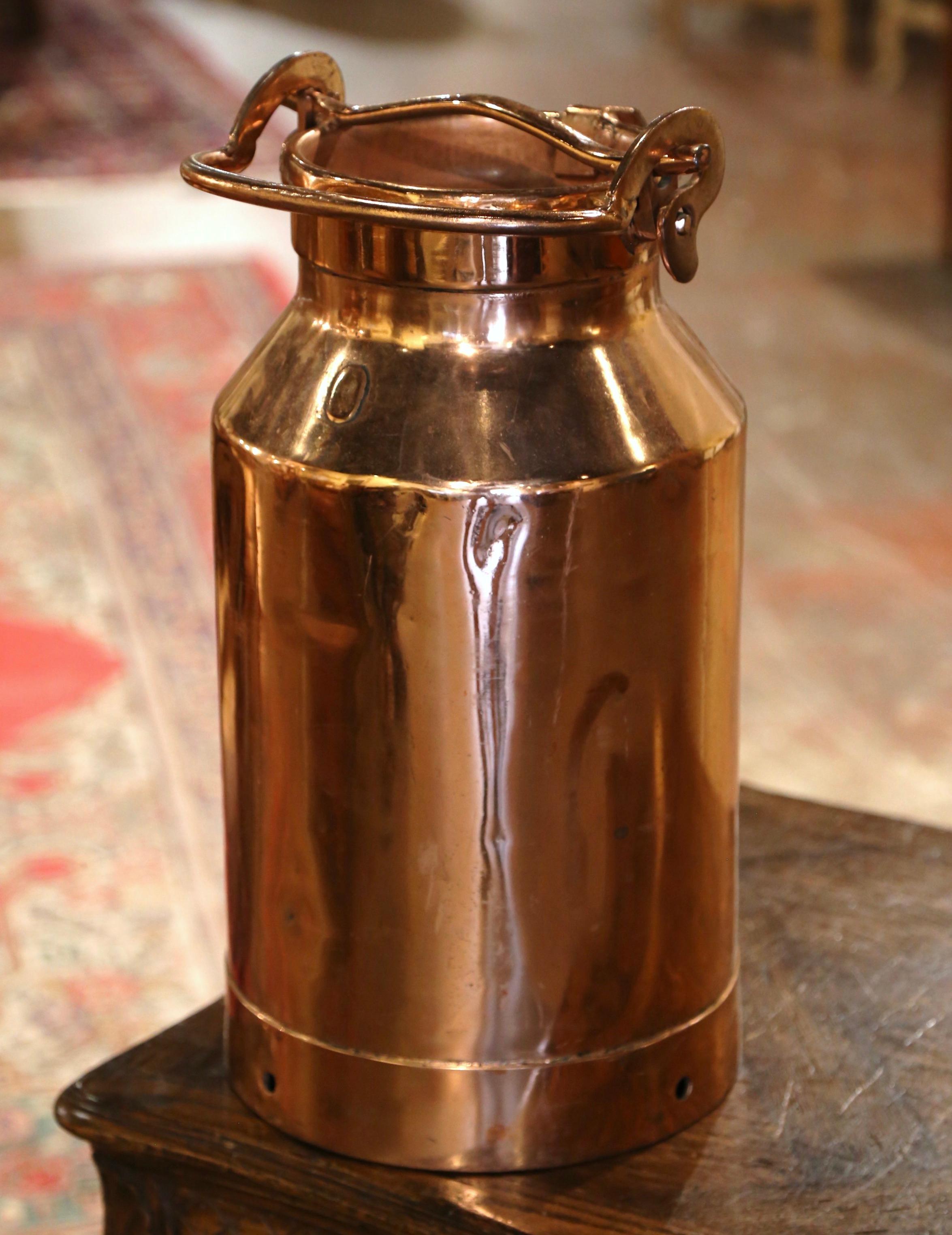 19th Century French Metal and Polished Copper Milk Container In Excellent Condition In Dallas, TX