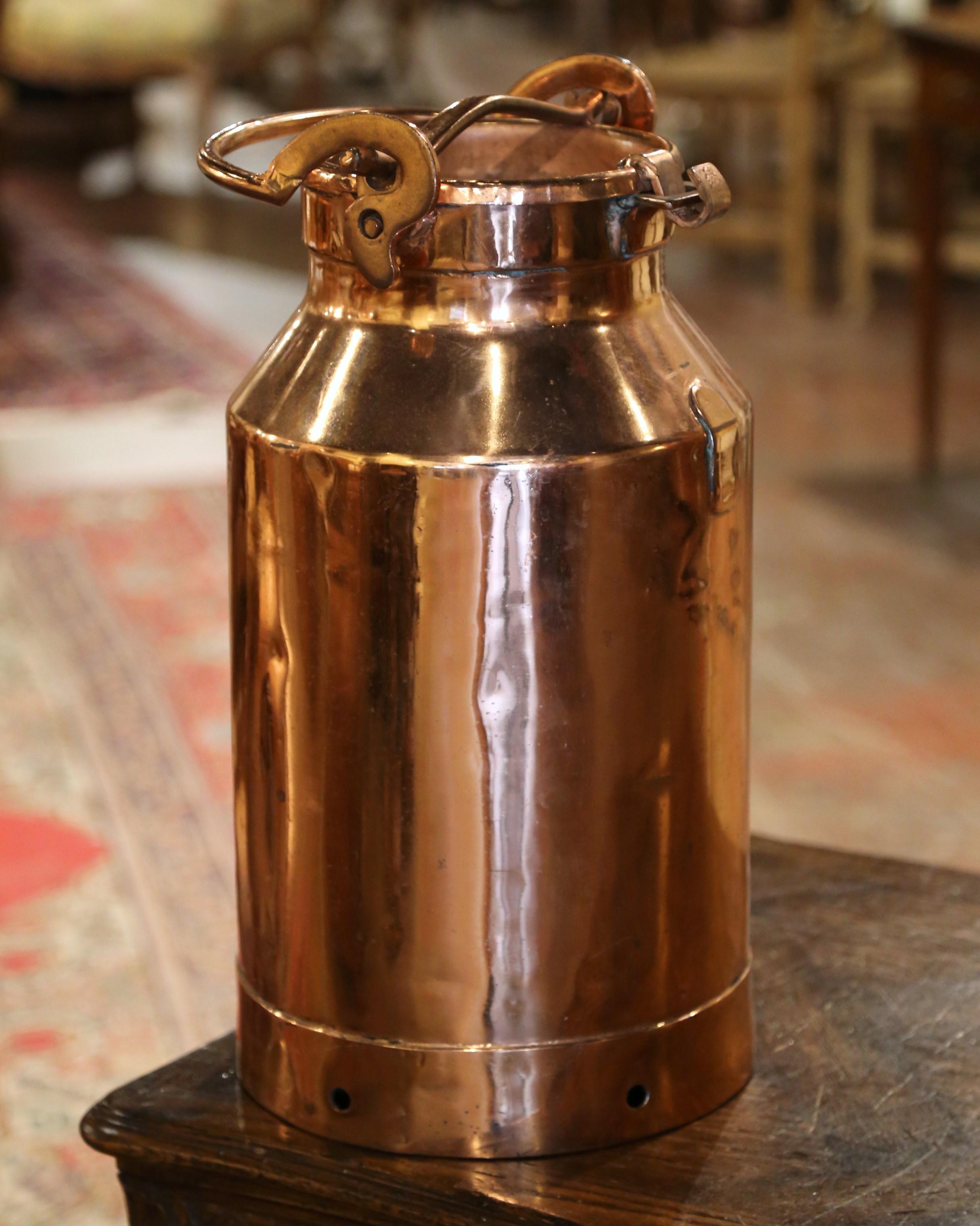 19th Century French Metal and Polished Copper Milk Container 1
