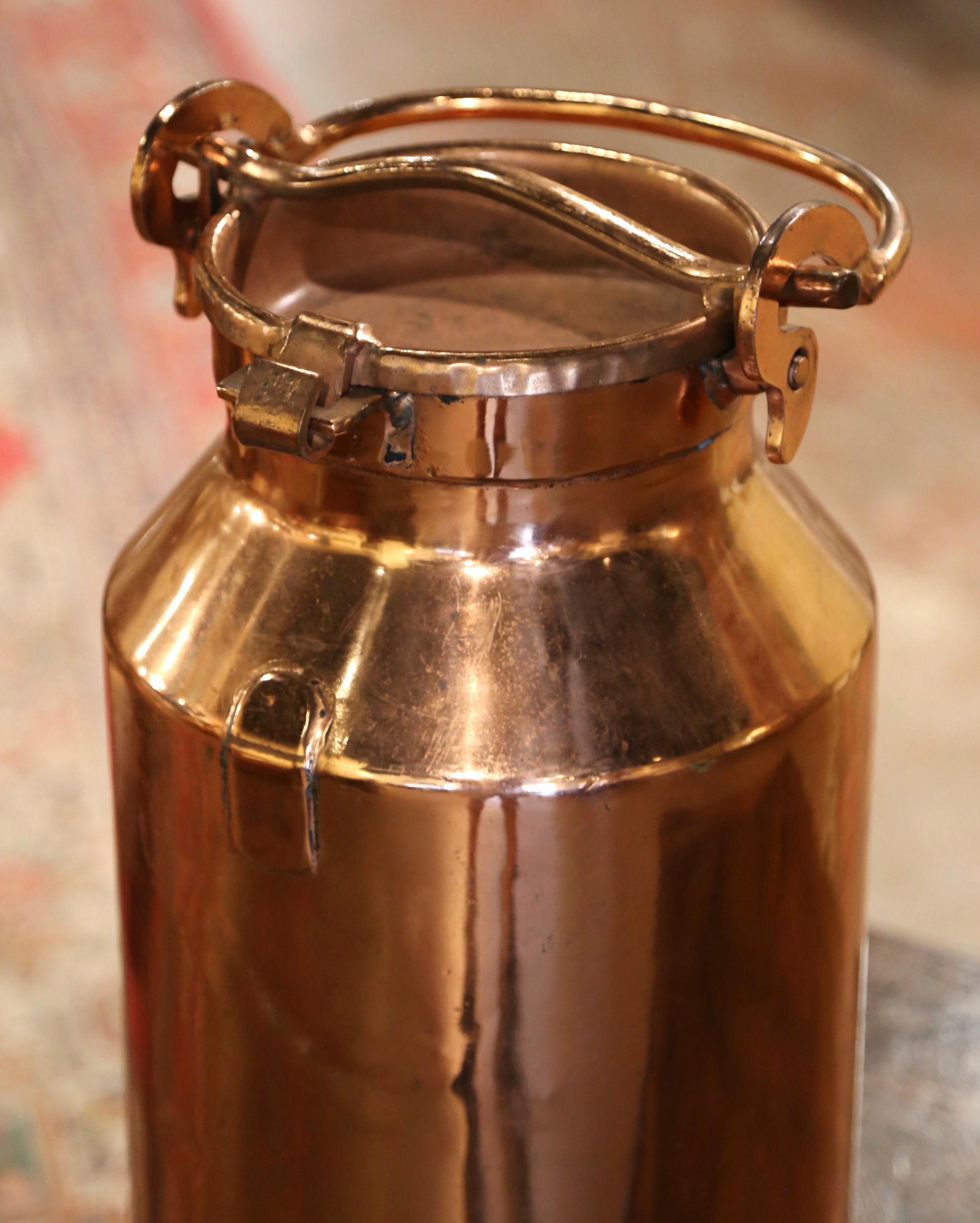 19th Century French Metal and Polished Copper Milk Container 2