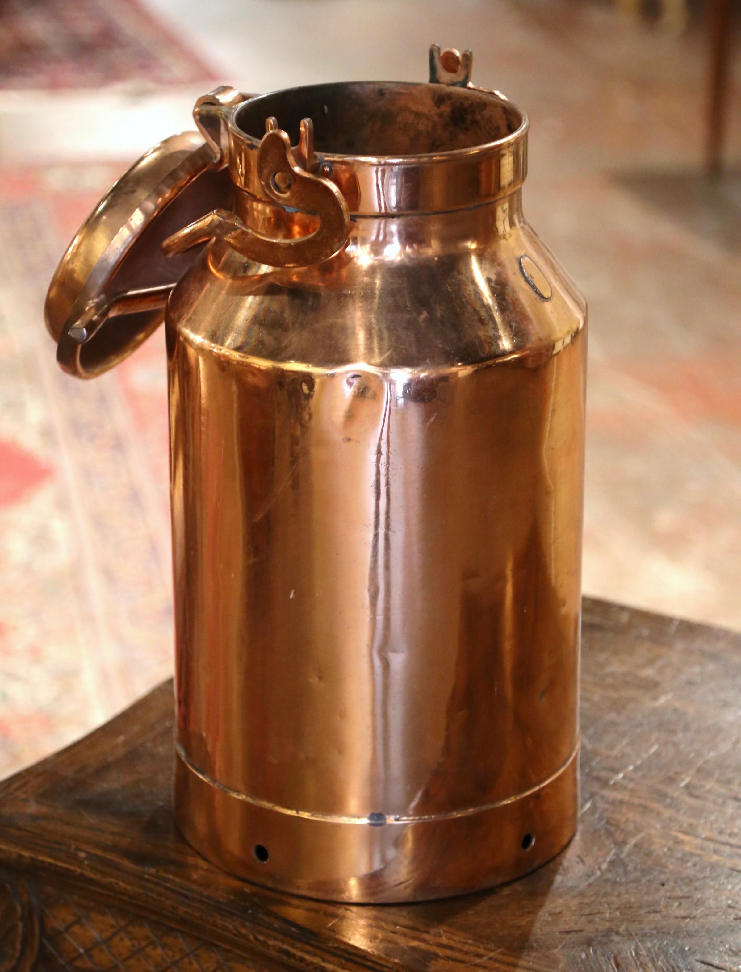 19th Century French Metal and Polished Copper Milk Container 3