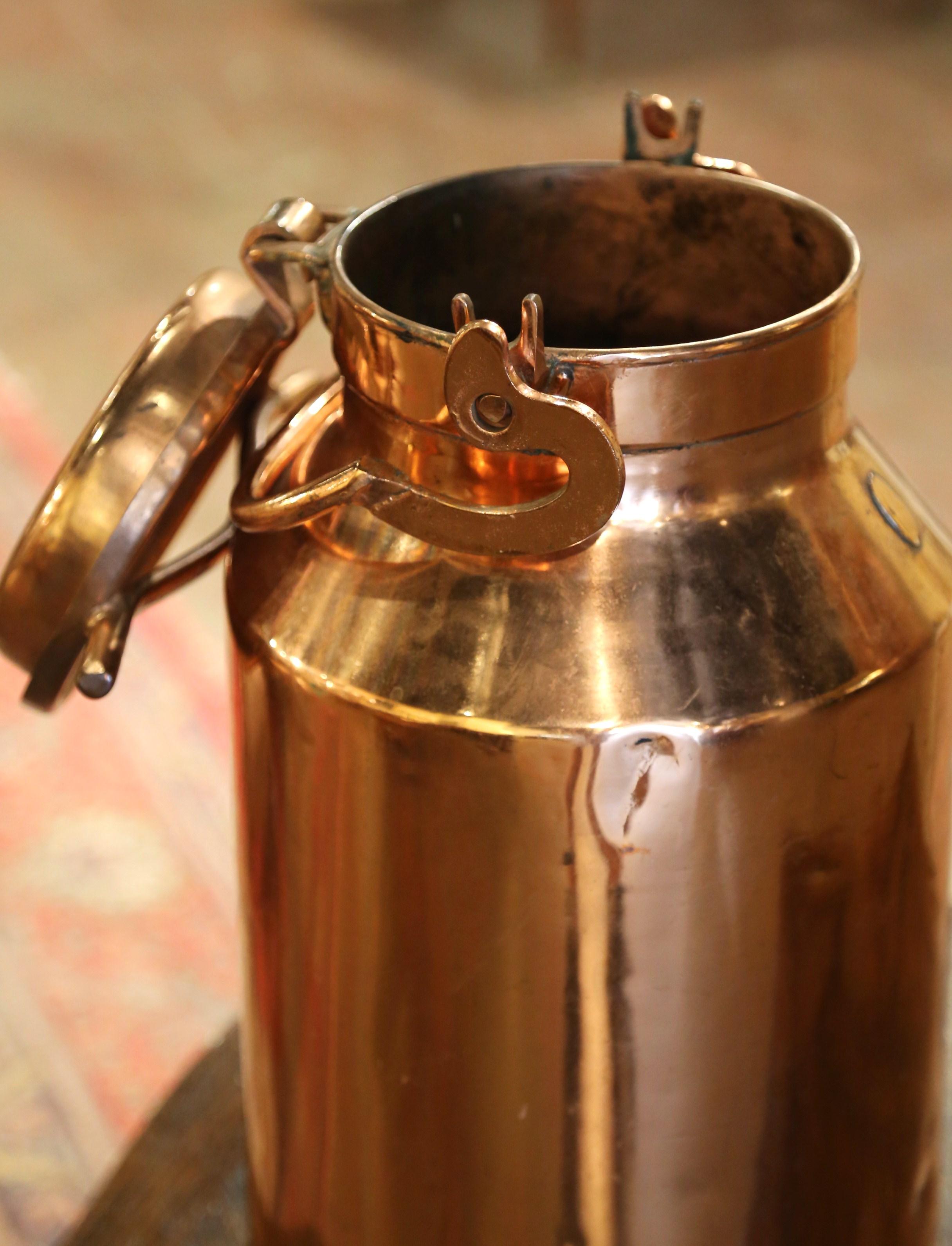 19th Century French Metal and Polished Copper Milk Container 4