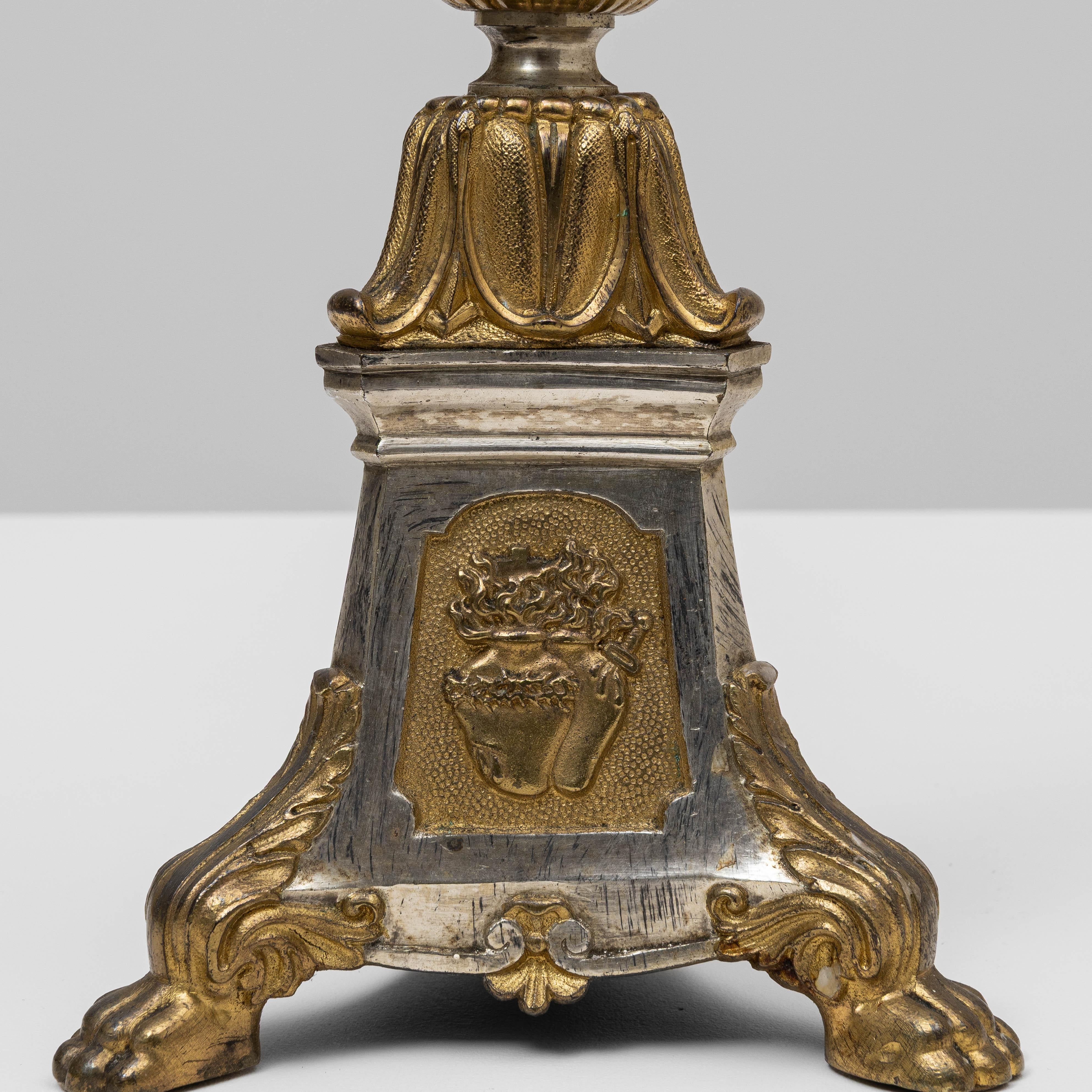 Candeliere francese in metallo del XIX secolo in vendita 5