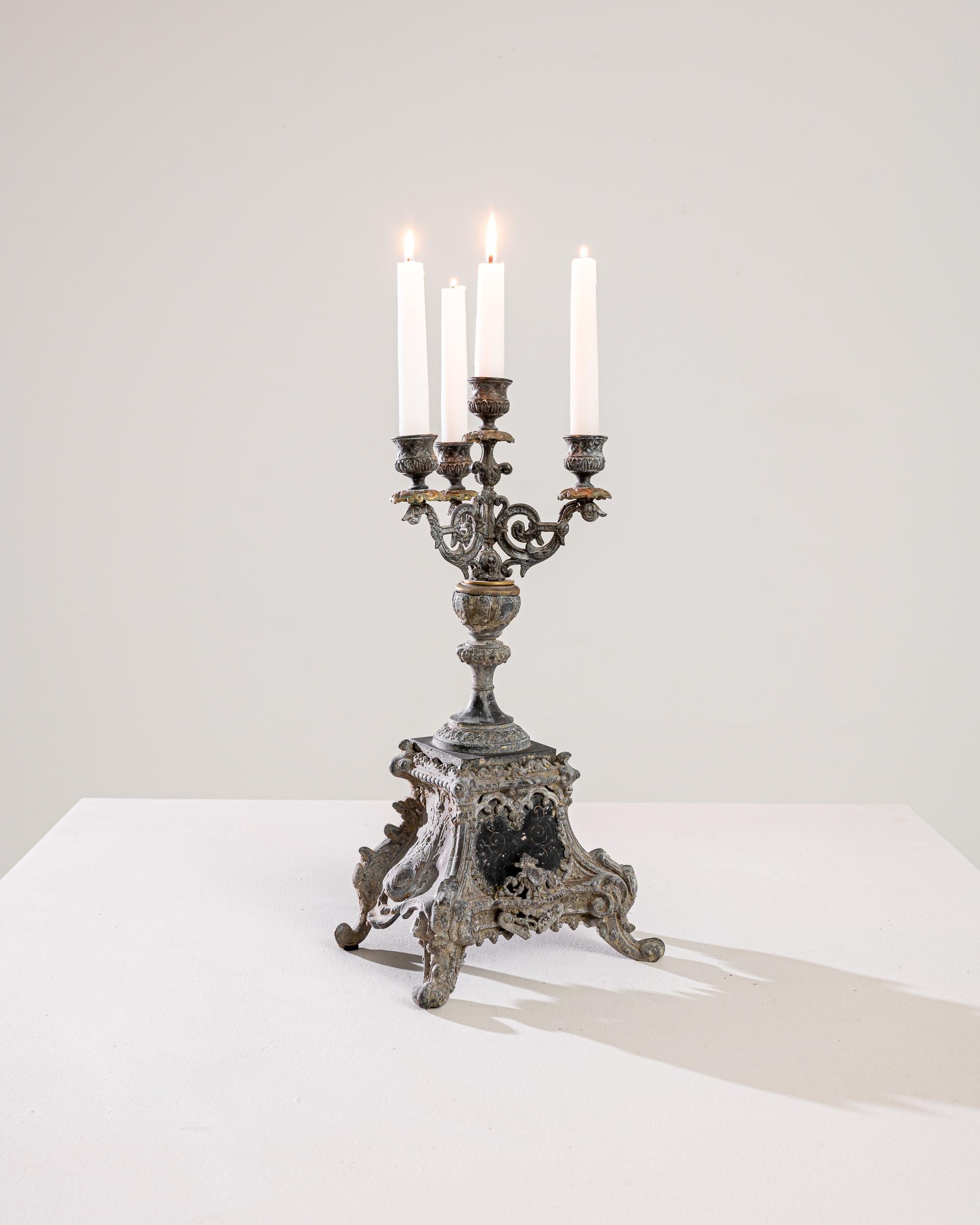 19th Century French Metal Candlestick In Good Condition For Sale In High Point, NC