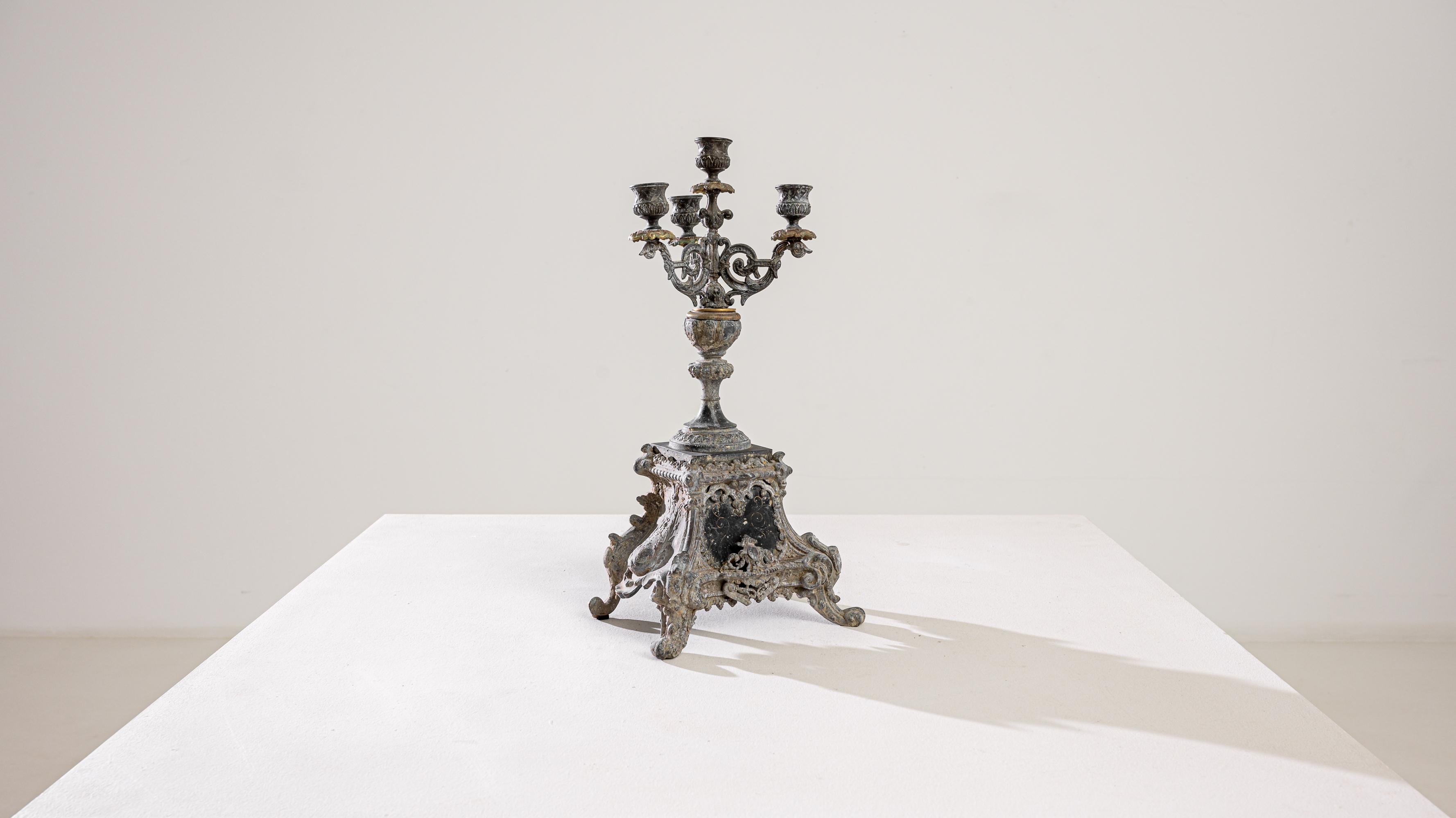 19th Century French Metal Candlestick For Sale 1