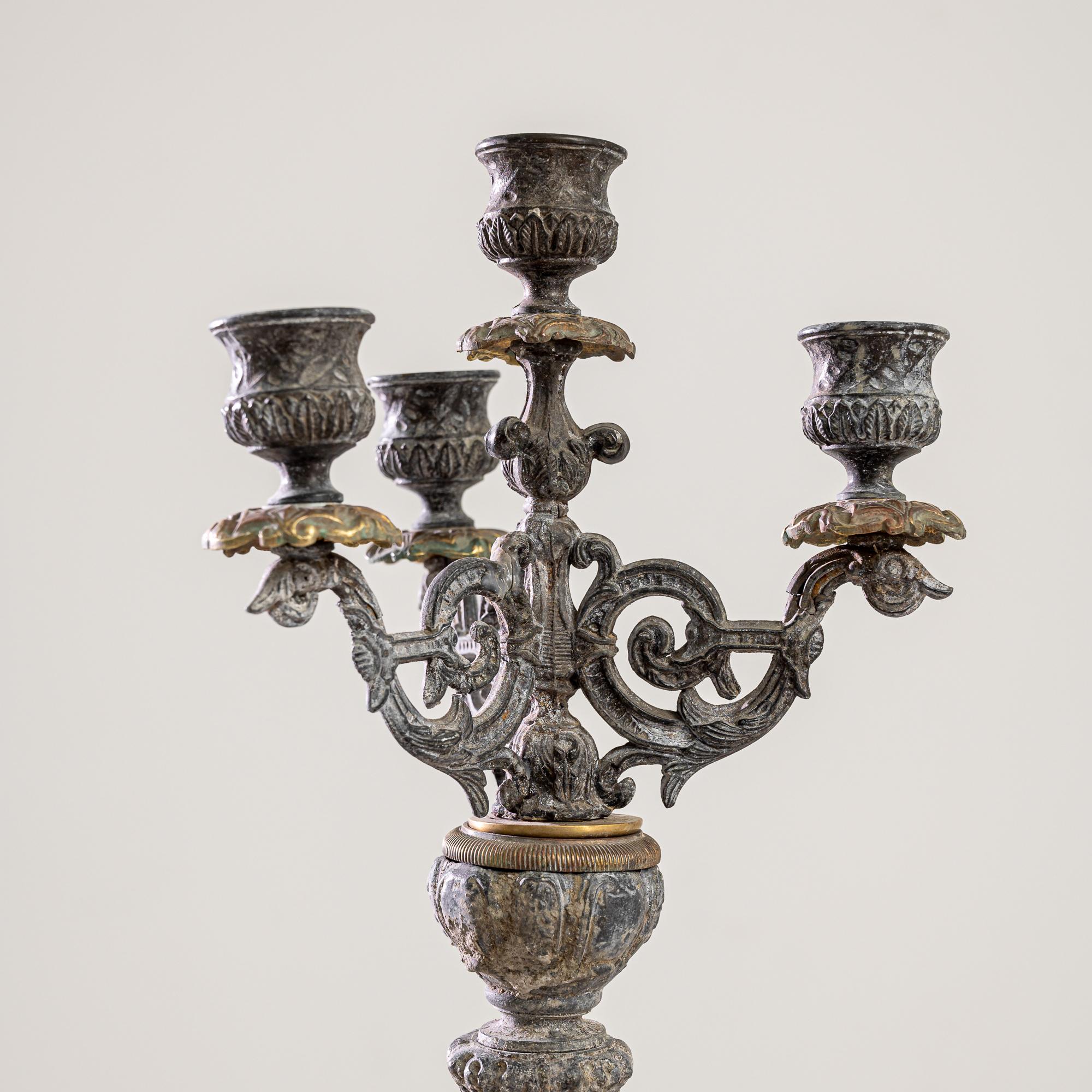 19th Century French Metal Candlestick For Sale 2