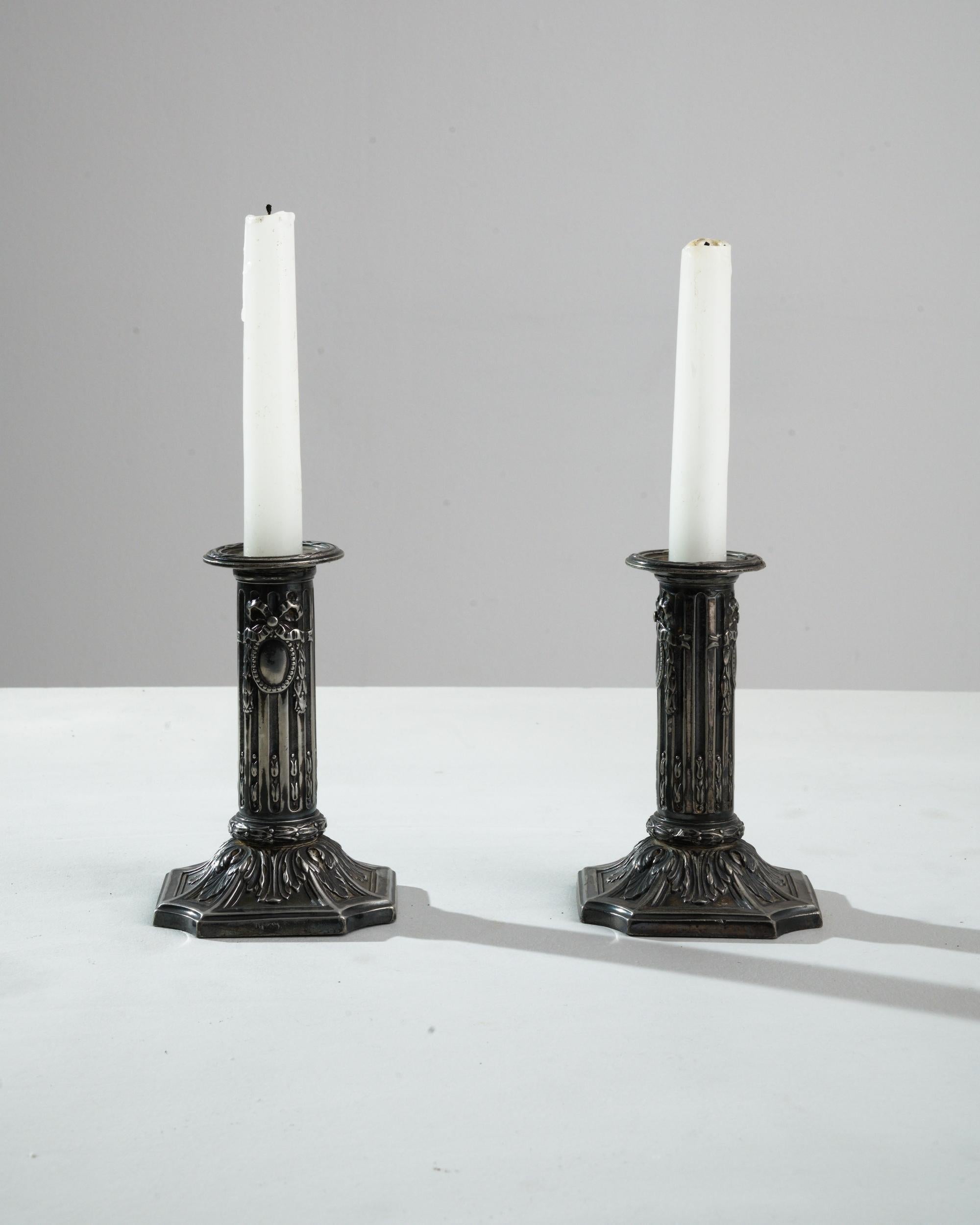 19th Century French Metal Candlesticks  In Good Condition For Sale In High Point, NC