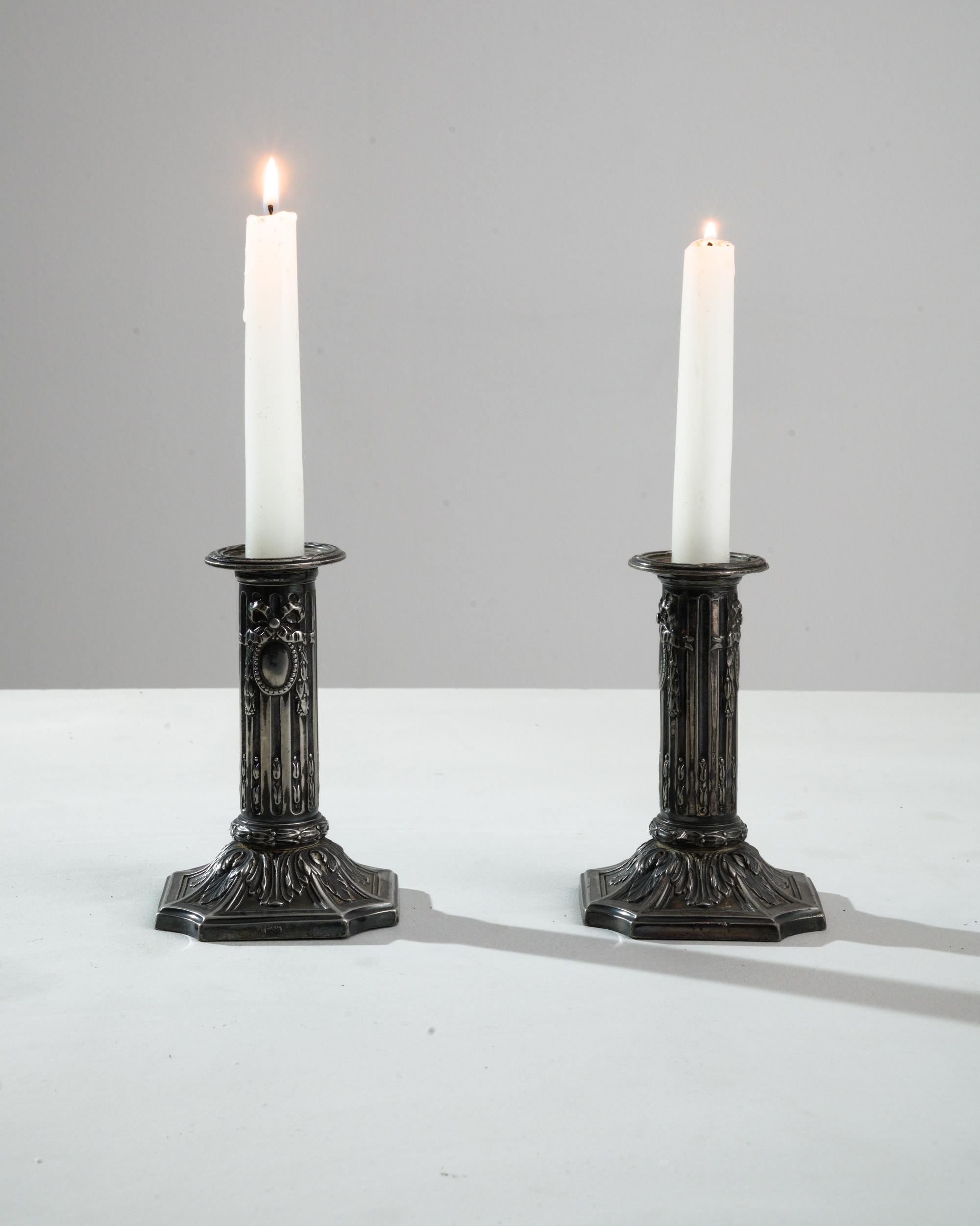 19th Century French Metal Candlesticks  For Sale 1