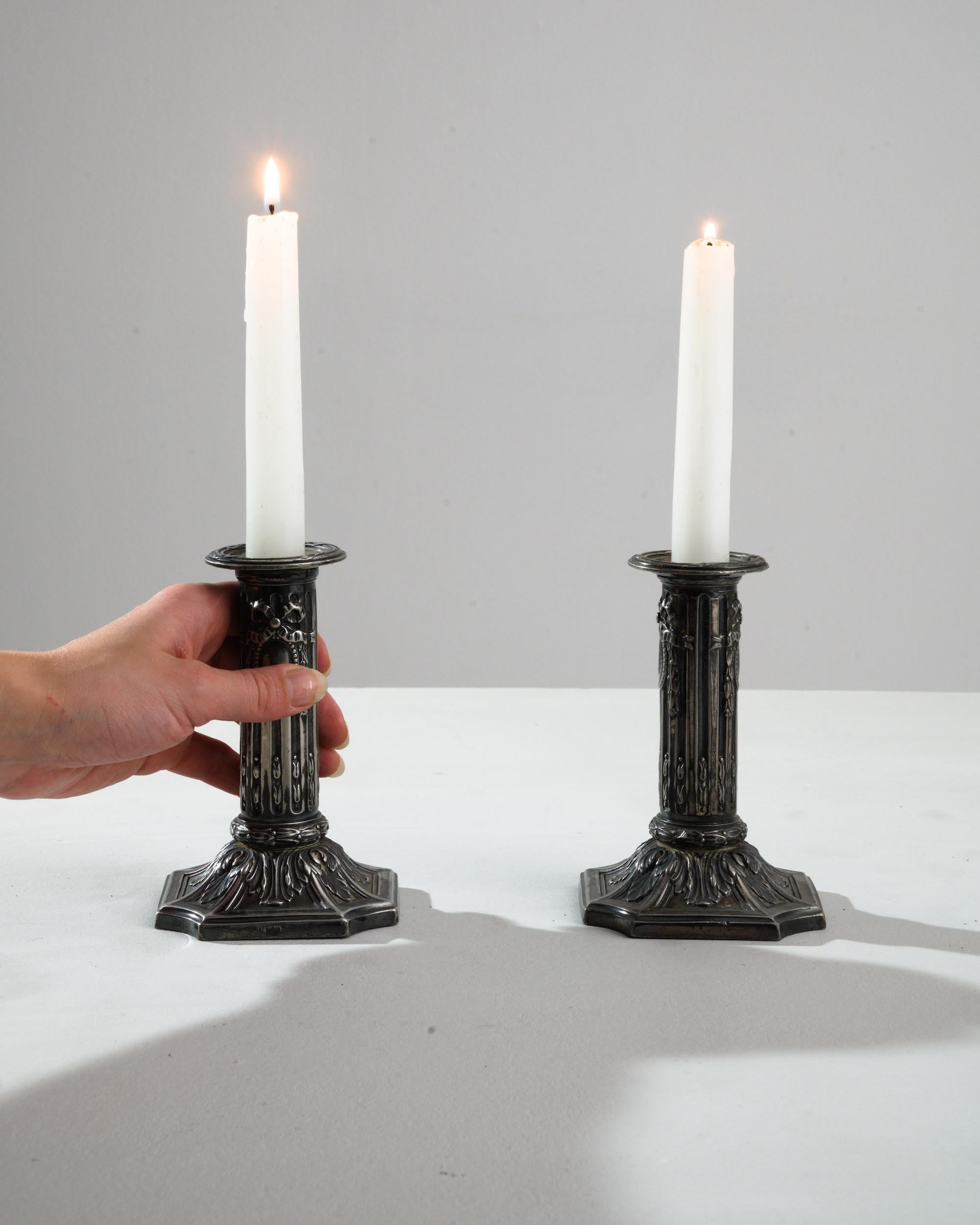 19th Century French Metal Candlesticks  For Sale 2