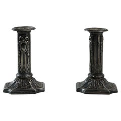 19th Century French Metal Candlesticks 