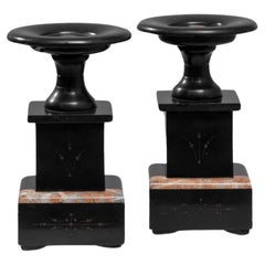 Antique 19th Century French Metal Cassolettes, a Pair
