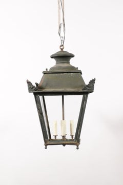 Lanterne française en métal et verre du 19e siècle vers 1850