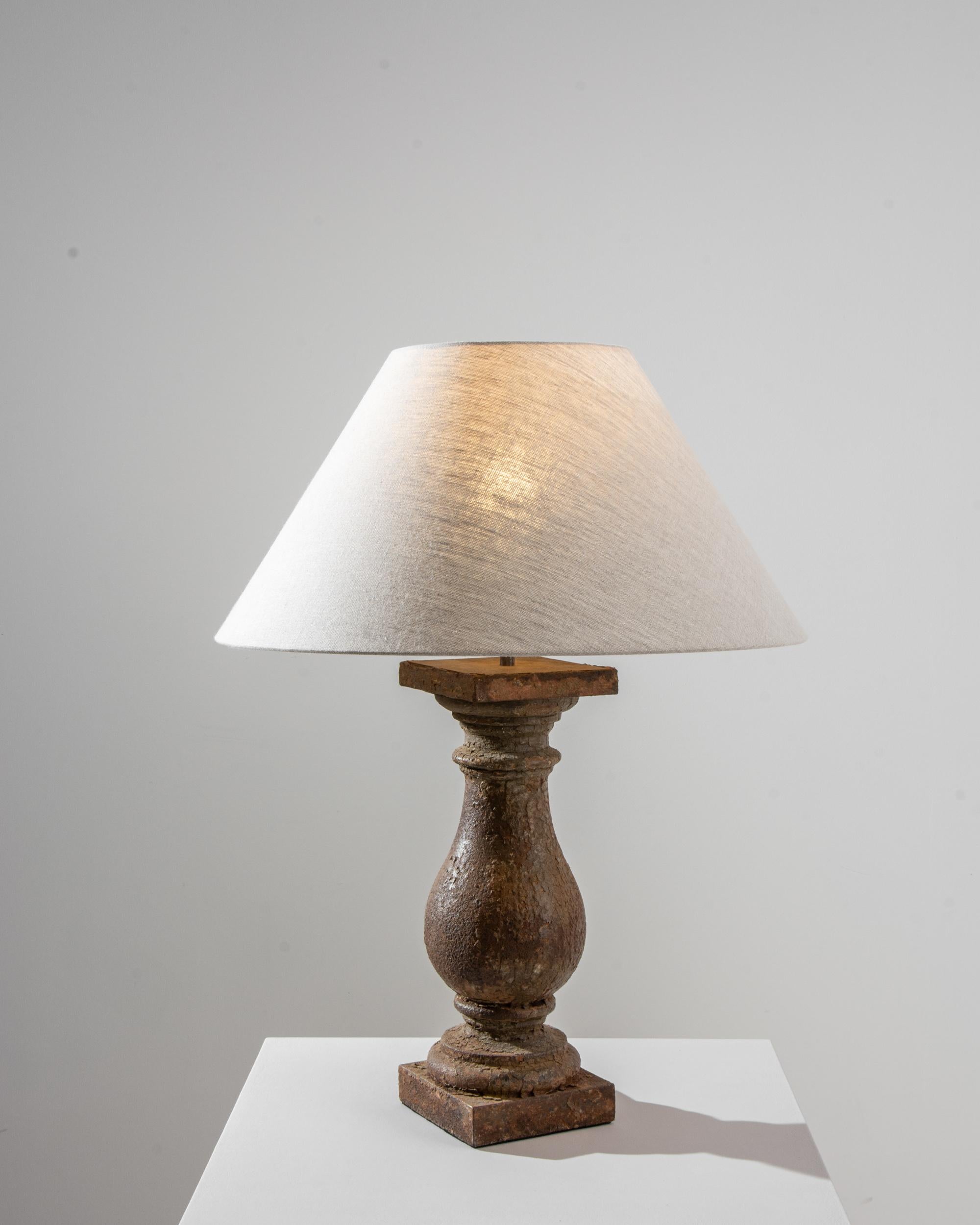 Iron 19th Century French Metal Lamp 