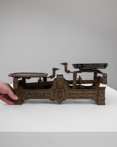 19th Century French Metal Scale with Ornate Antique Design