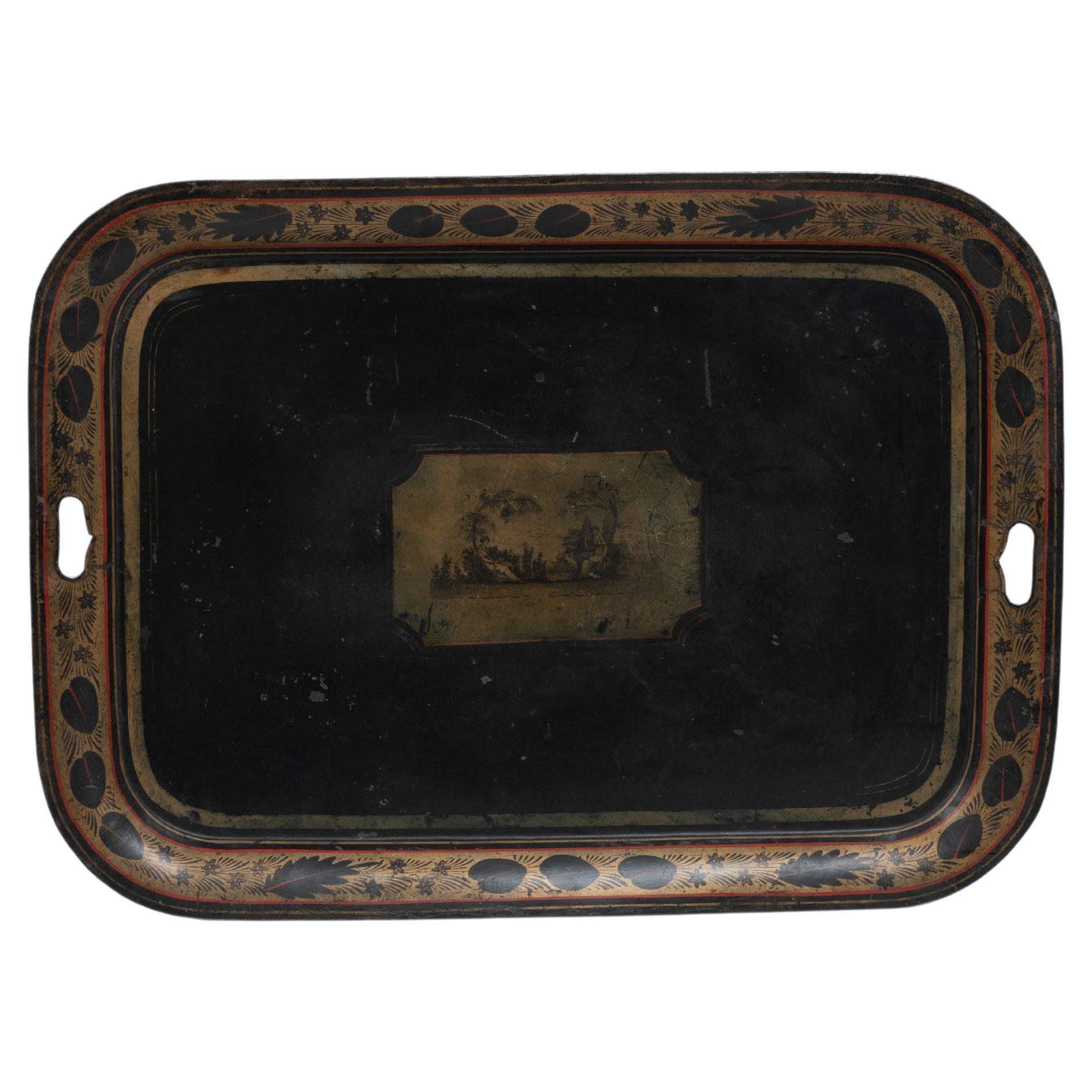 19th Century French Metal Tray For Sale