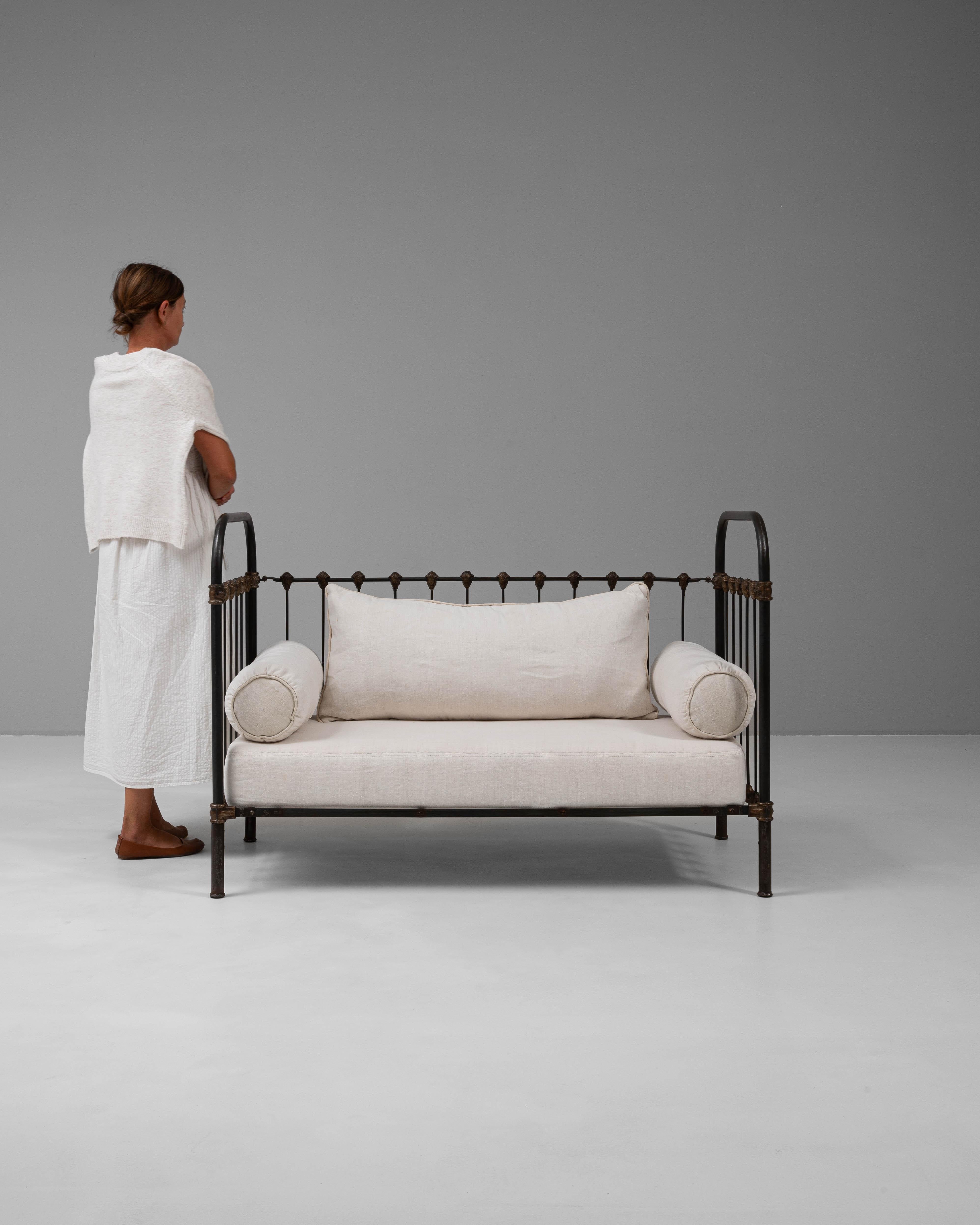 19th Century French Metal & Upholstered Daybed In Good Condition In High Point, NC