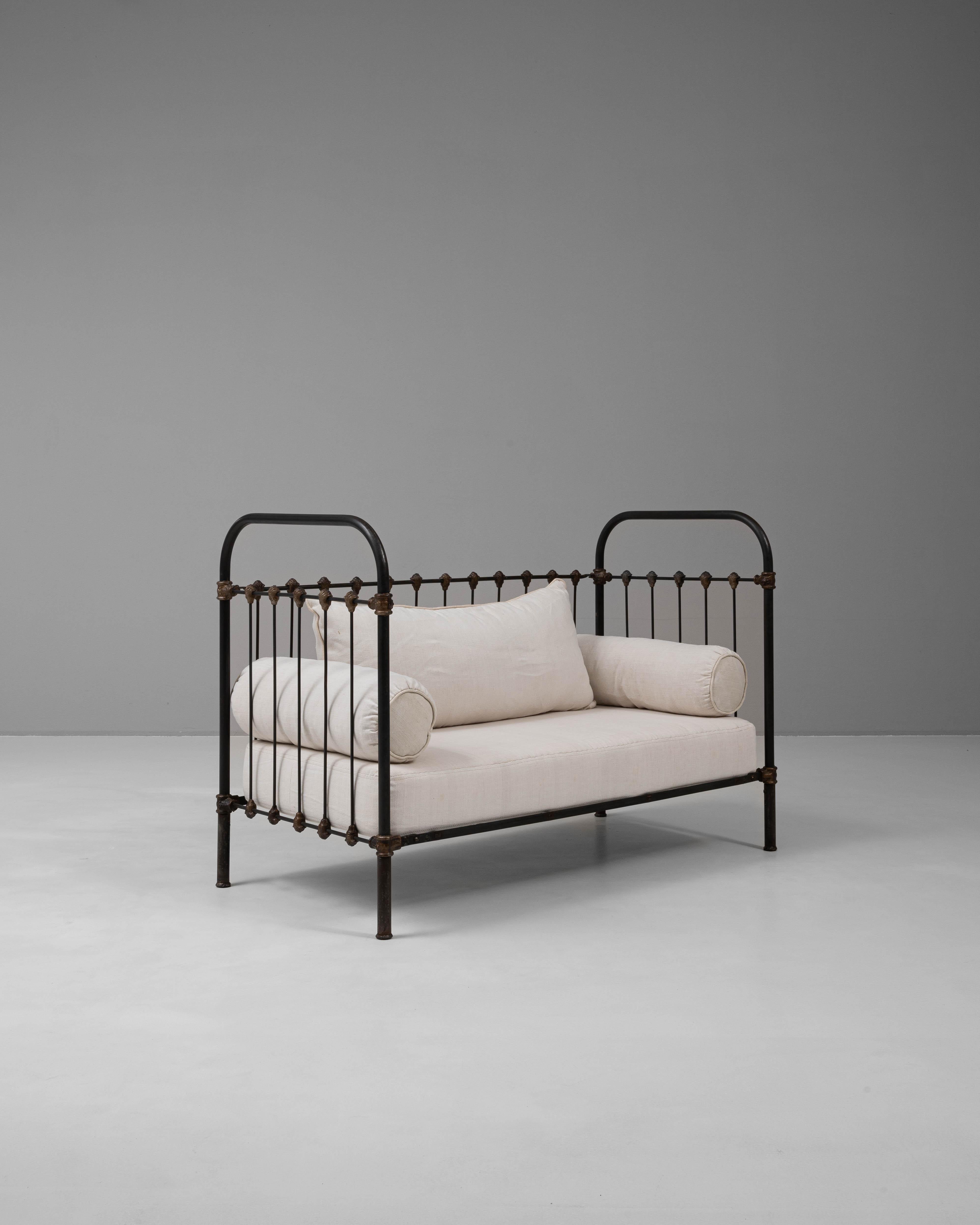 19th Century French Metal & Upholstered Daybed 4