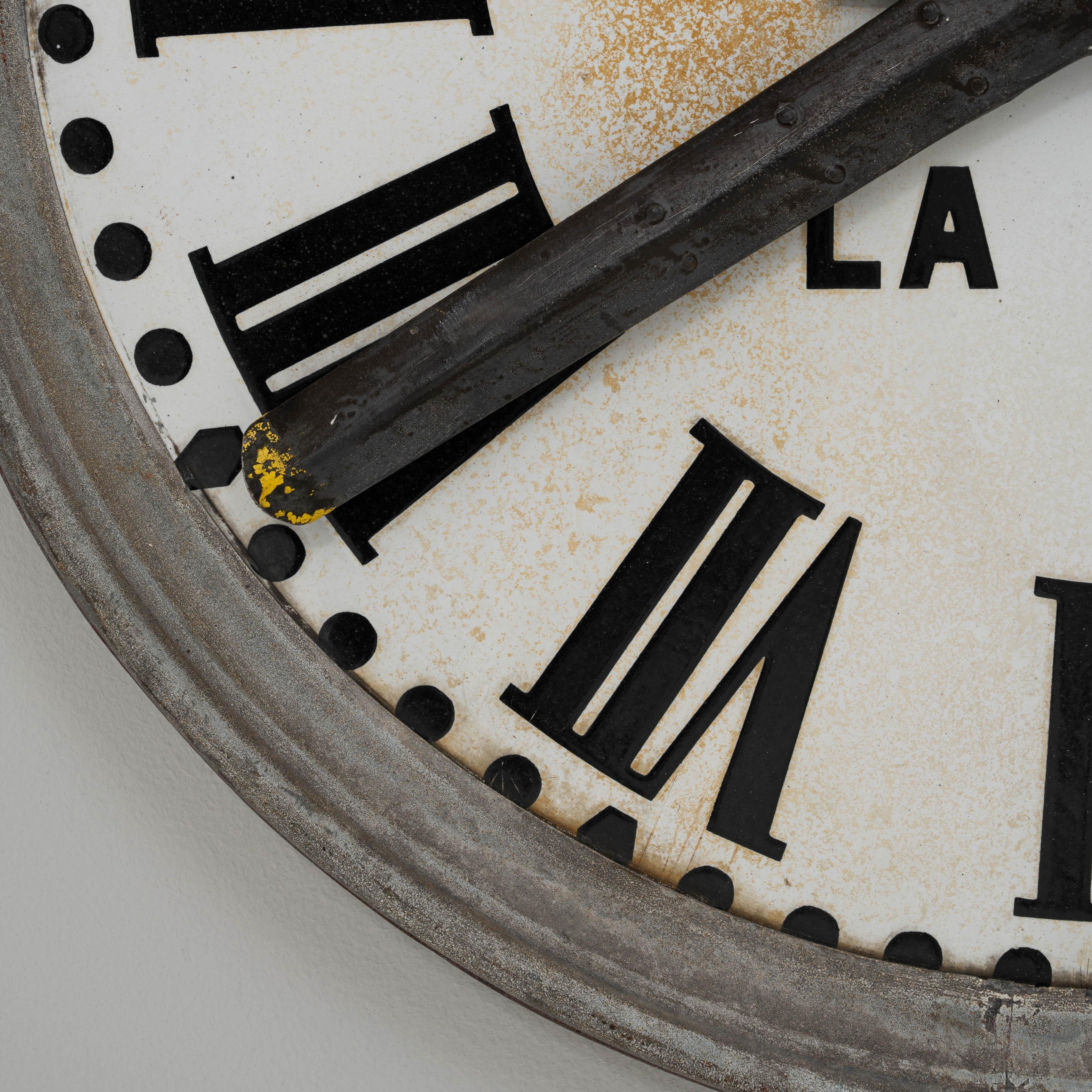 19th Century French Metal & Wooden Wall Clock im Angebot 4