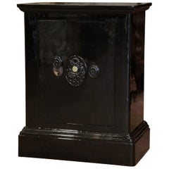 19th Century French Metallic Black Painted Iron "Fichet" Fire Safe