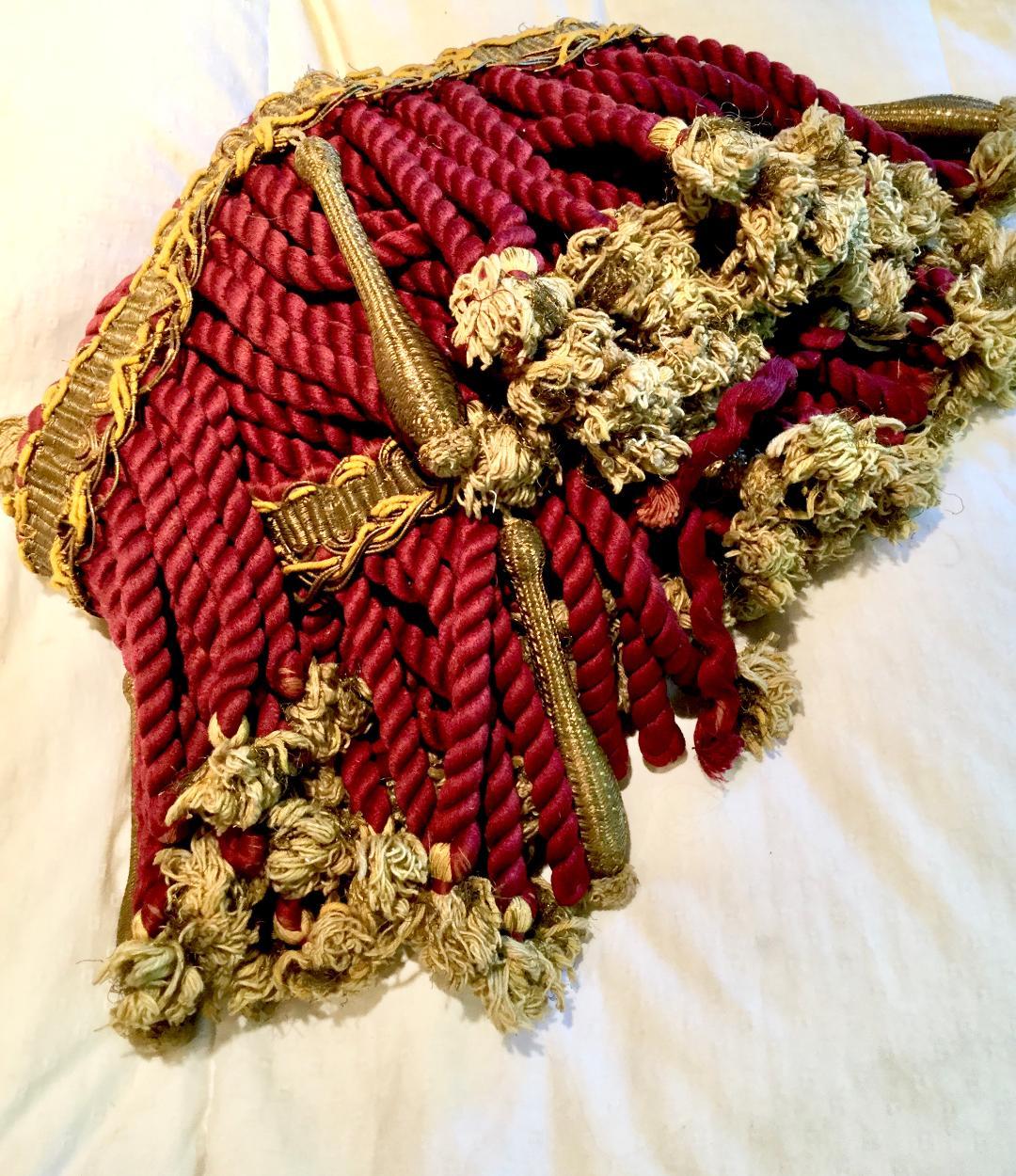 Large 19th Century French Metallic Trim with Tassels 5