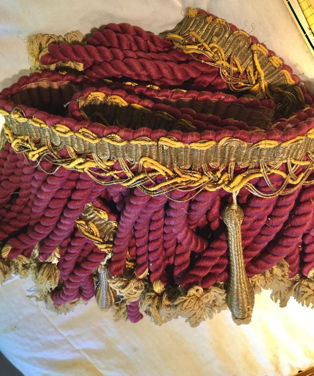 Large 19th Century French Metallic Trim with Tassels 3
