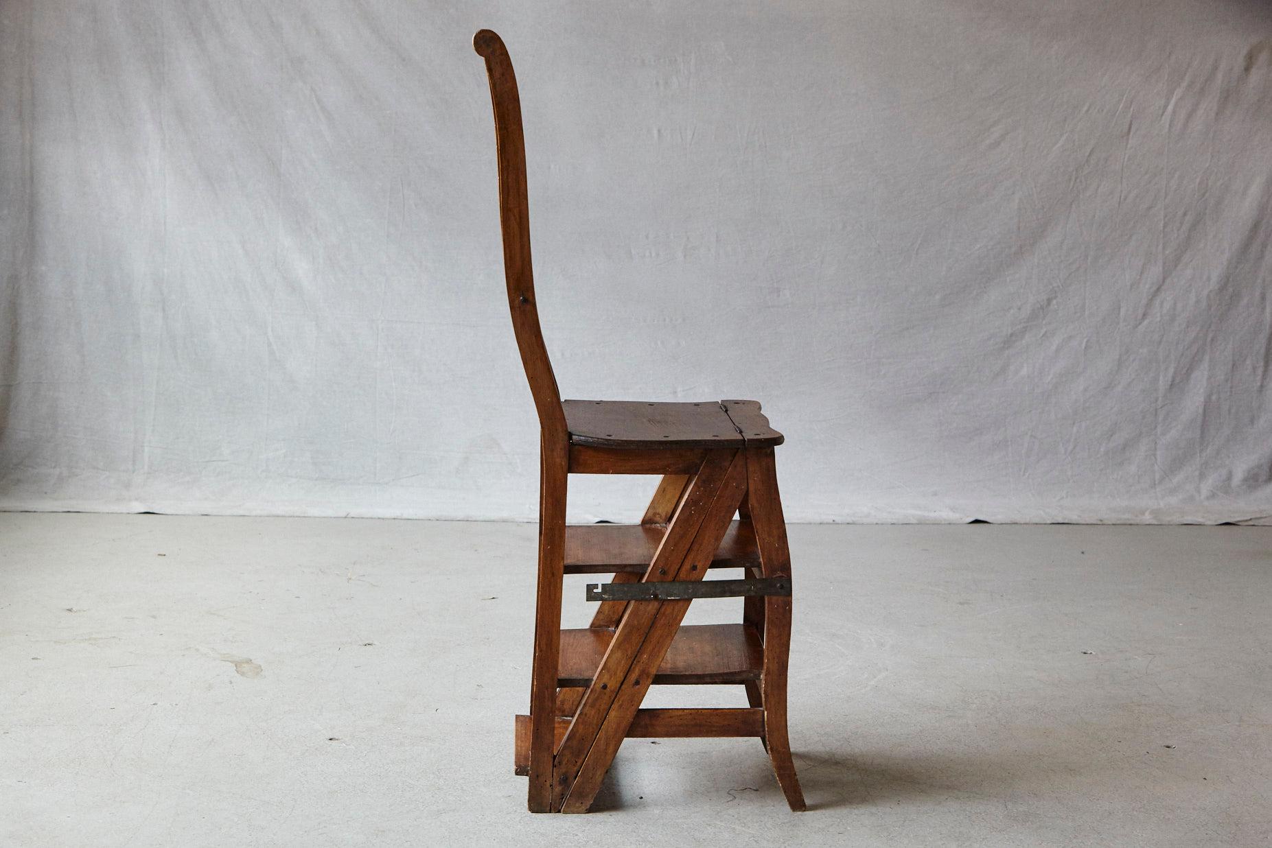 Fruitwood 19th Century French Metamorphic Library Chair, circa 1840