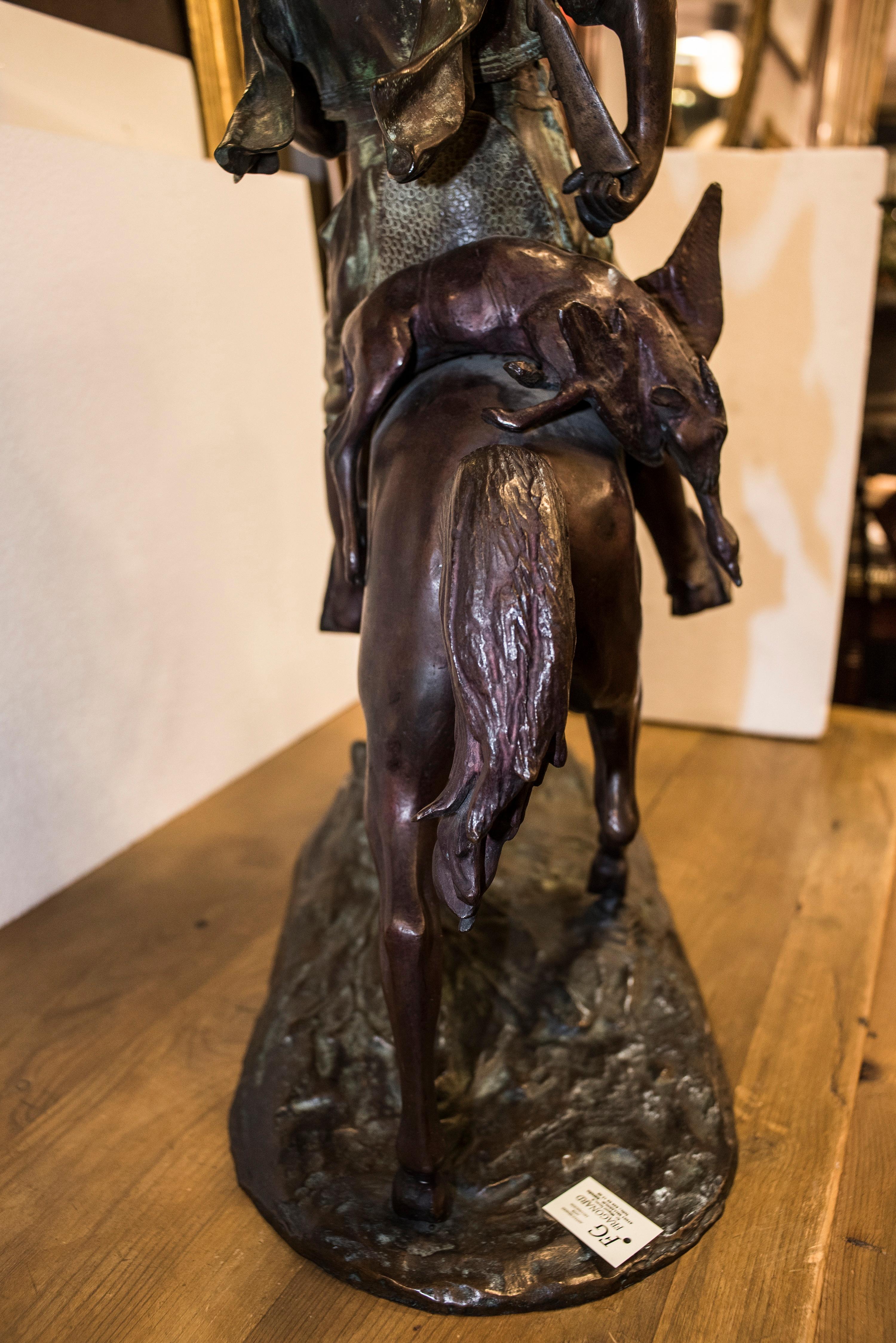 19th Century French Mid-Brown Color Alfred Barye Bronze Sculpture 2