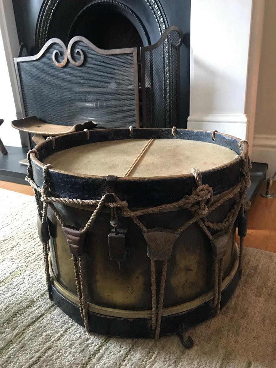 19th Century French Military Drum, Stamped Giroult Paris In Fair Condition For Sale In London, GB