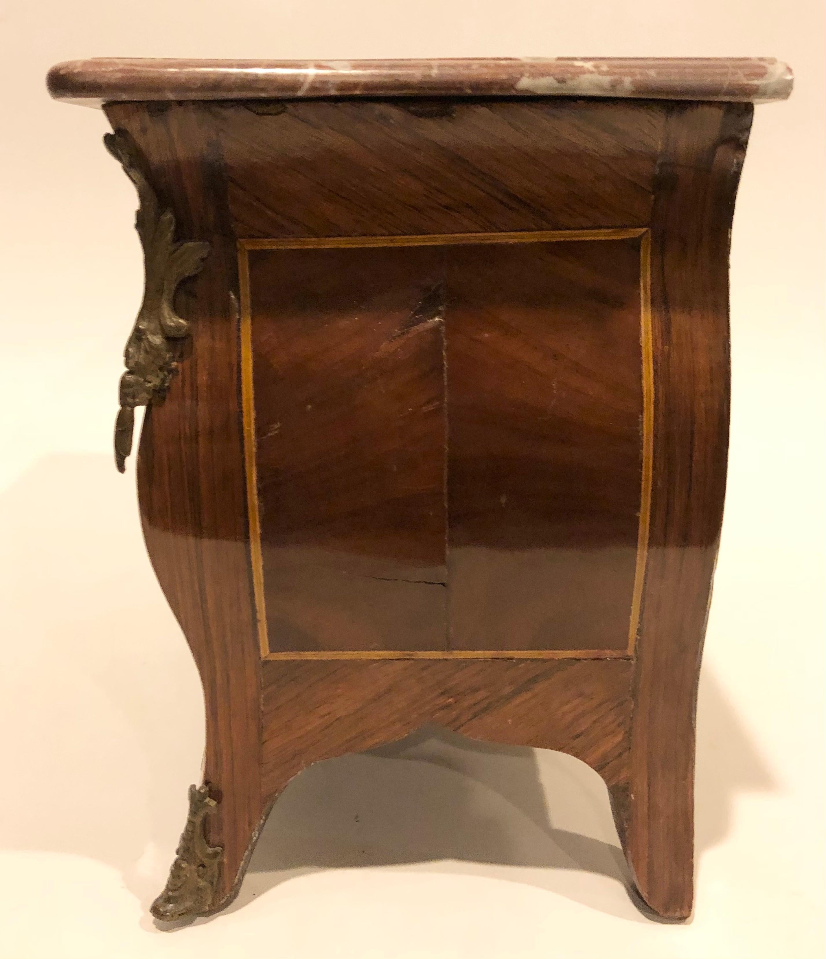19th Century French Miniature Marble-Top Commode In Good Condition In Ft. Lauderdale, FL