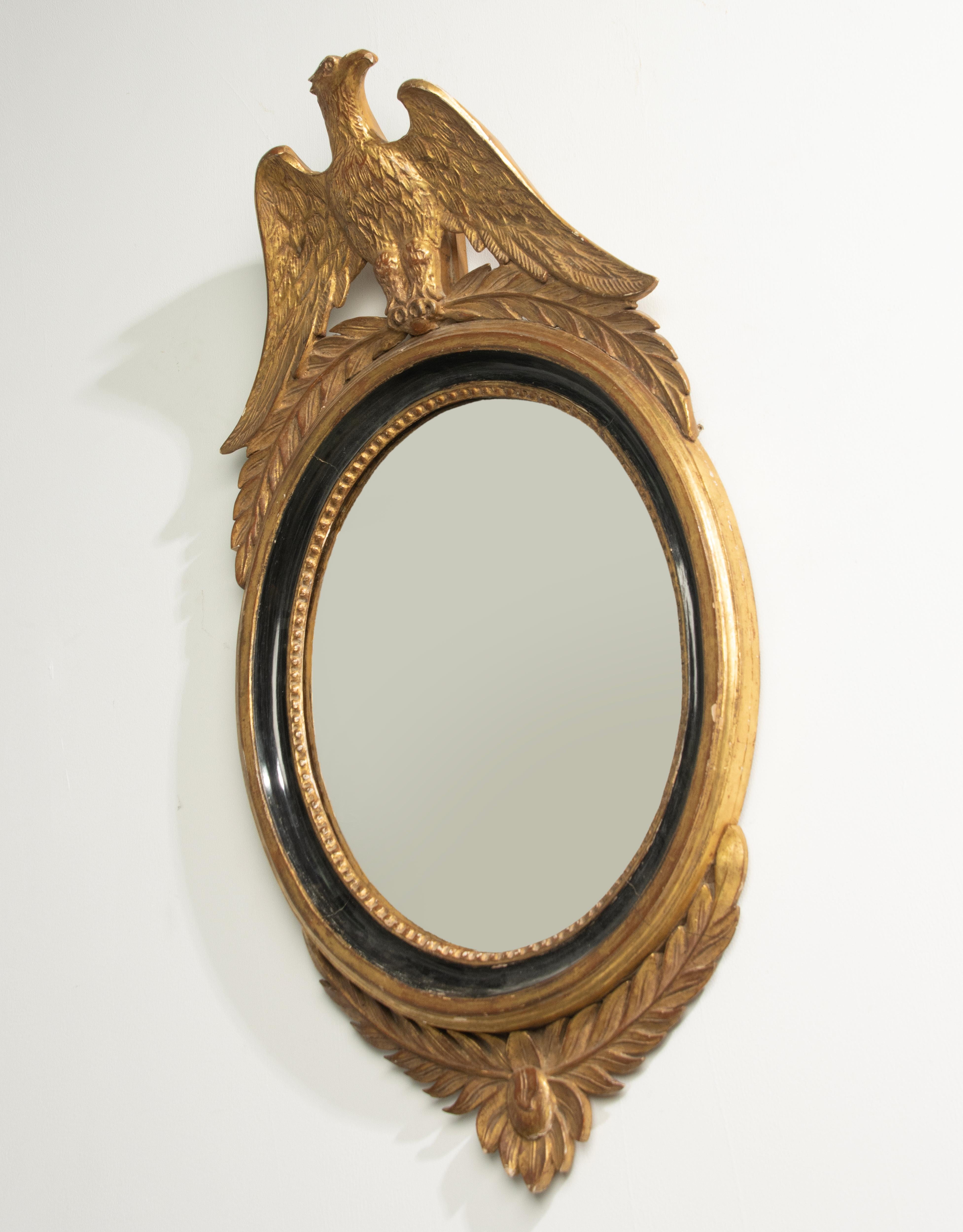 Miroir français du 19ème siècle, style Empire, doré Bon état - En vente à Casteren, Noord-Brabant