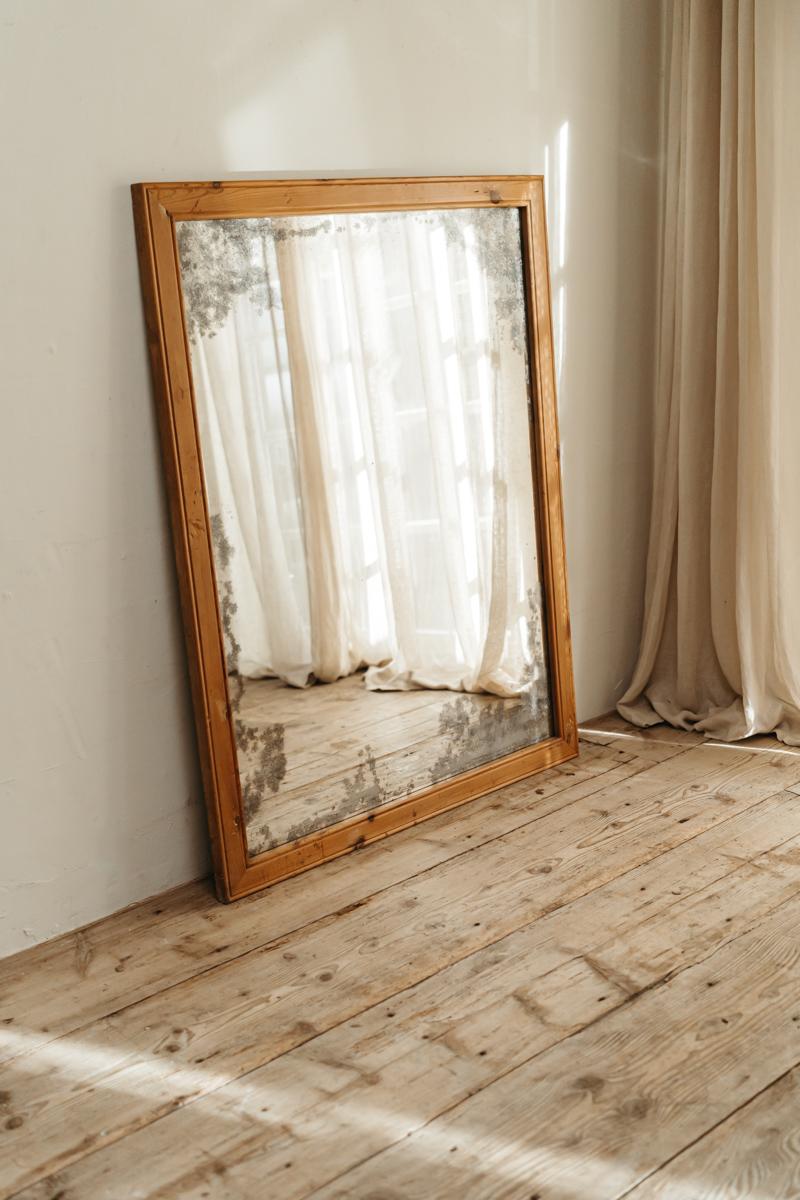 large pine mirror