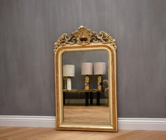 19th century French mirror Louis-Philippe with a crest