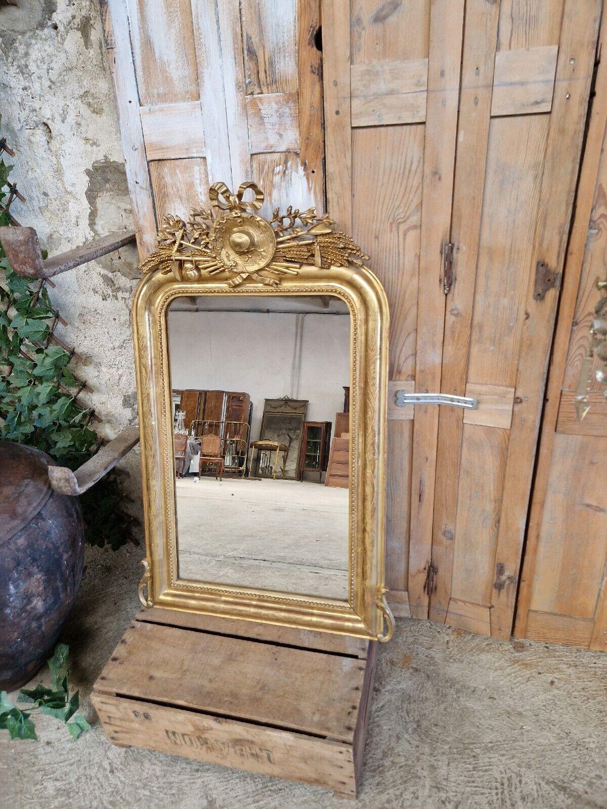 19th Century French Mirror Louis XVI Style Giltwood 7