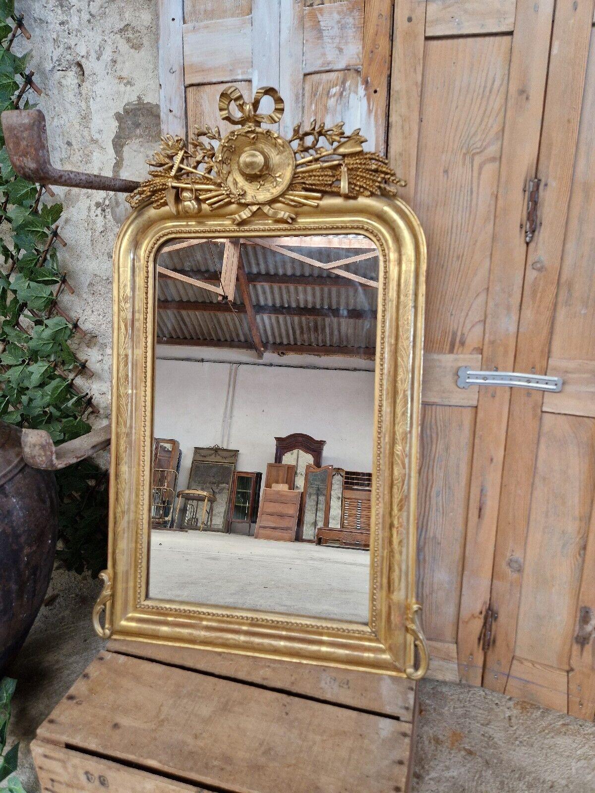 19th Century French Mirror Louis XVI Style Giltwood 2