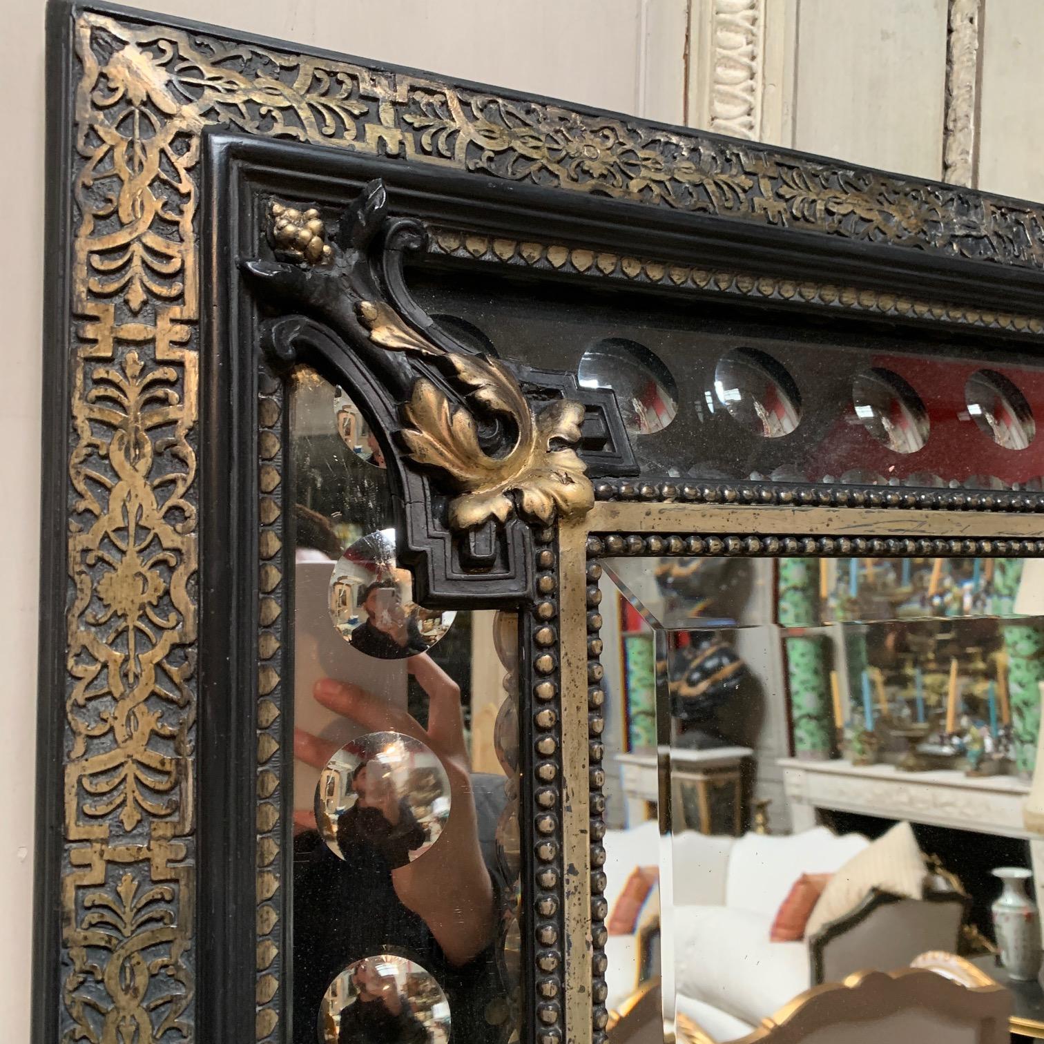 19th Century French Mirror with an Ebonized and Silvered Bronze Finish   1