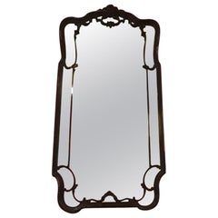 19th Century French Mirror with Black Lacquered Wood Frame from 1890s