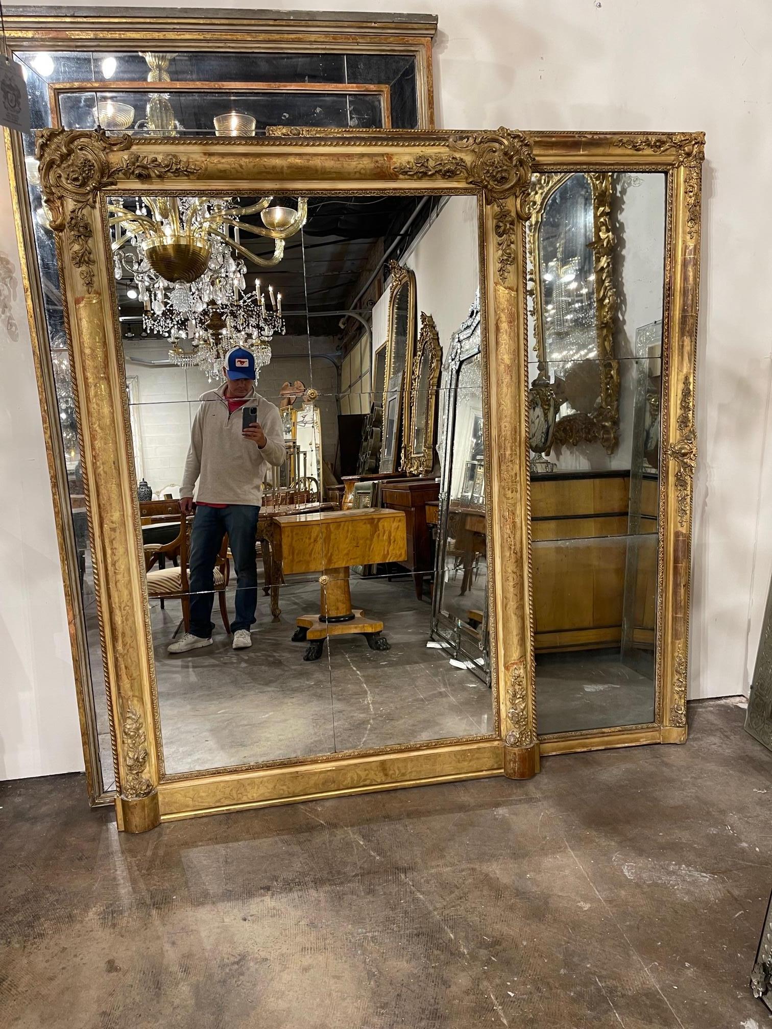 19th Century French Mirror with Original Divided Mercury Glass 4